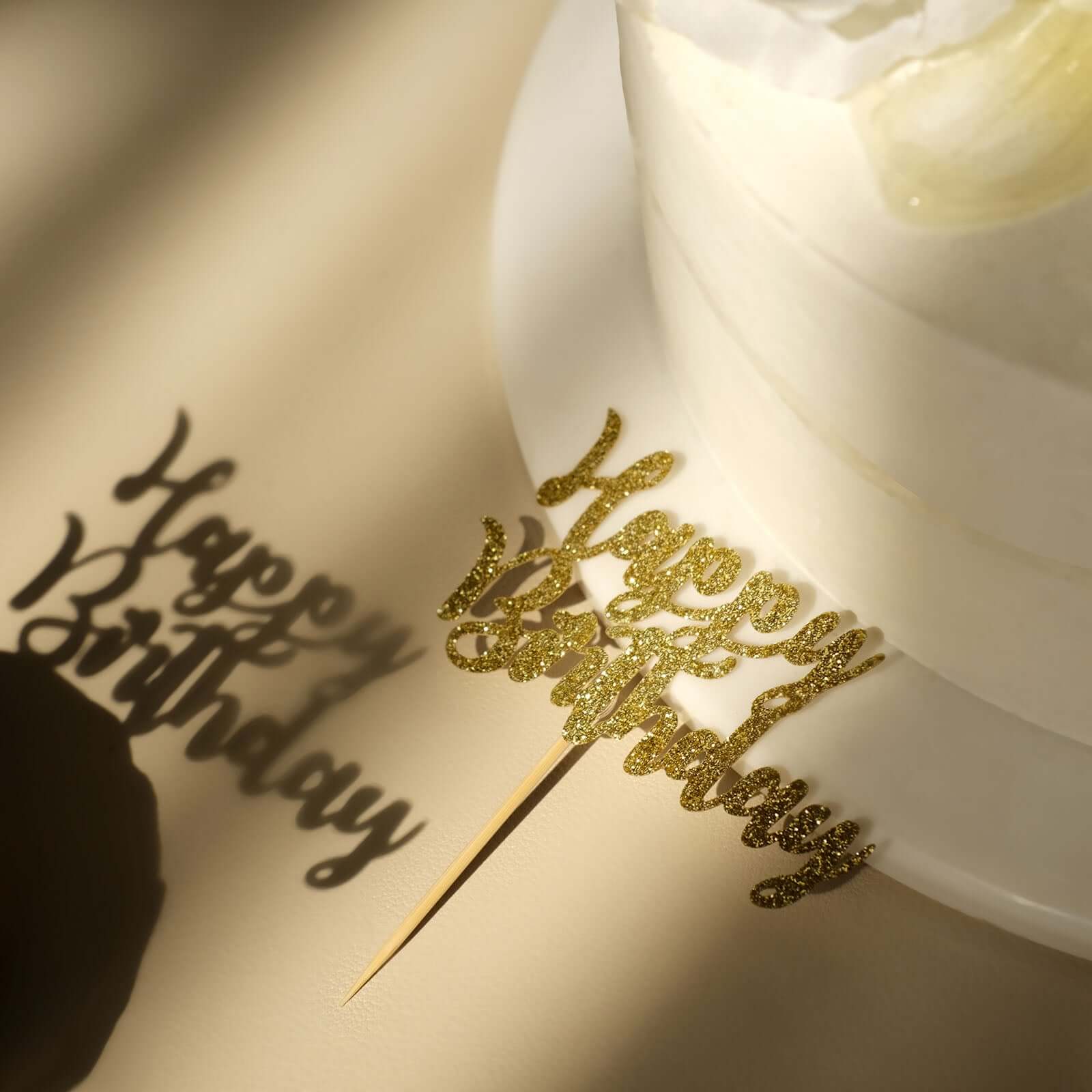 24-Pack Cupcake Toppers Glitter Gold Happy Birthday Design - Party Cake Picks Decoration Supplies - Image 21