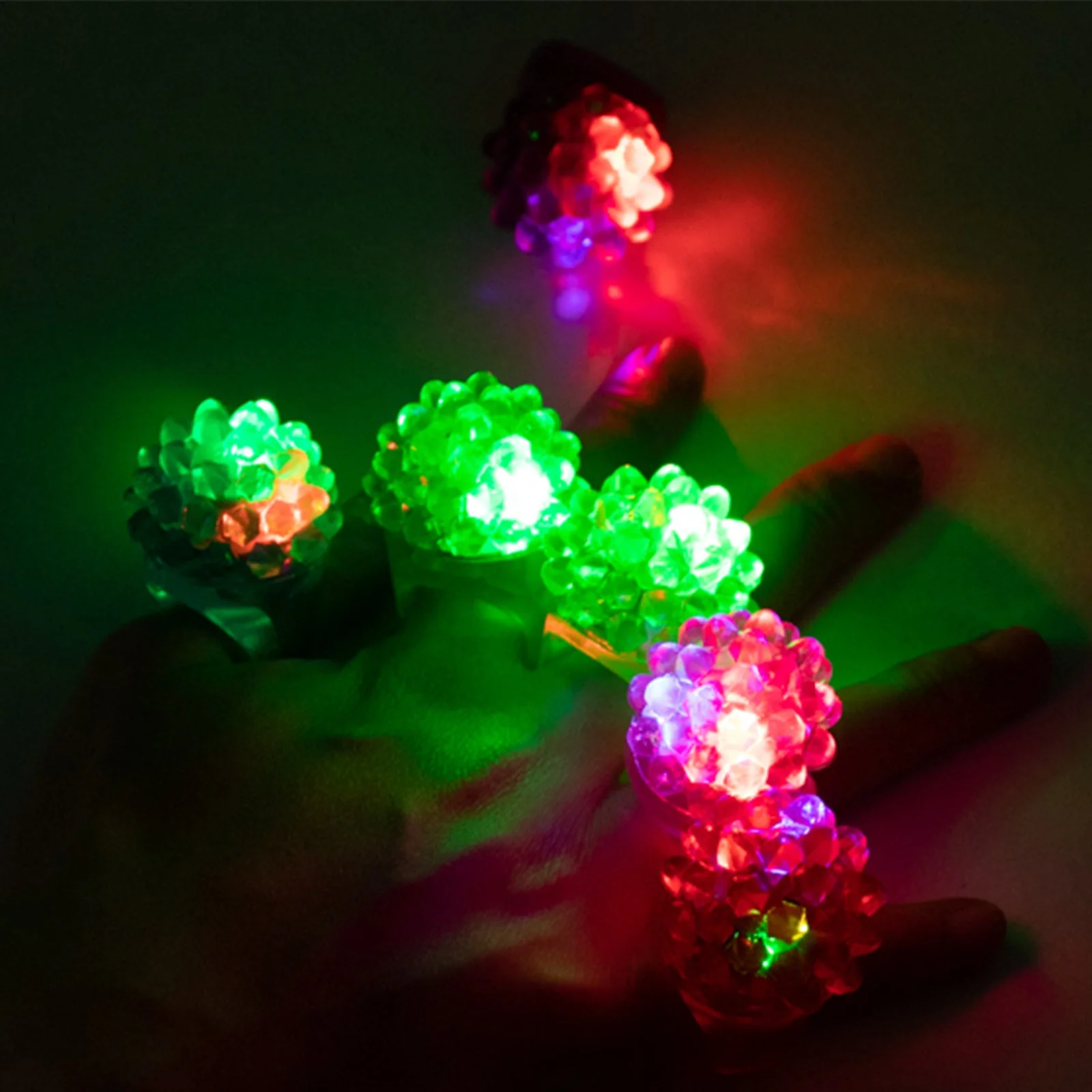 24 Pack Flashing LED Light-Up Jelly Rings, Colorful Rubber Finger Toys with 3 Flashing Modes for Parties, Raves, Concerts, and Event Favors - Image 8