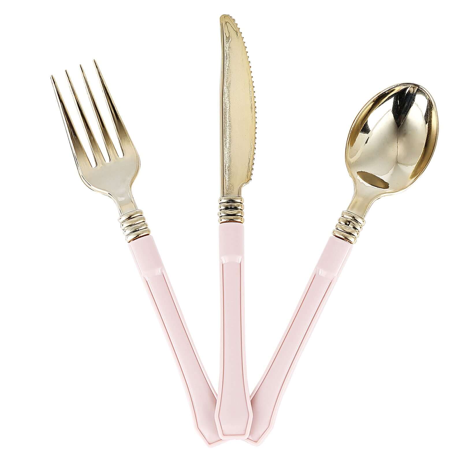 24 Pack Gold Heavy Duty Plastic Knives with Blush Handle, Disposable Silverware 7.5" - Image 12