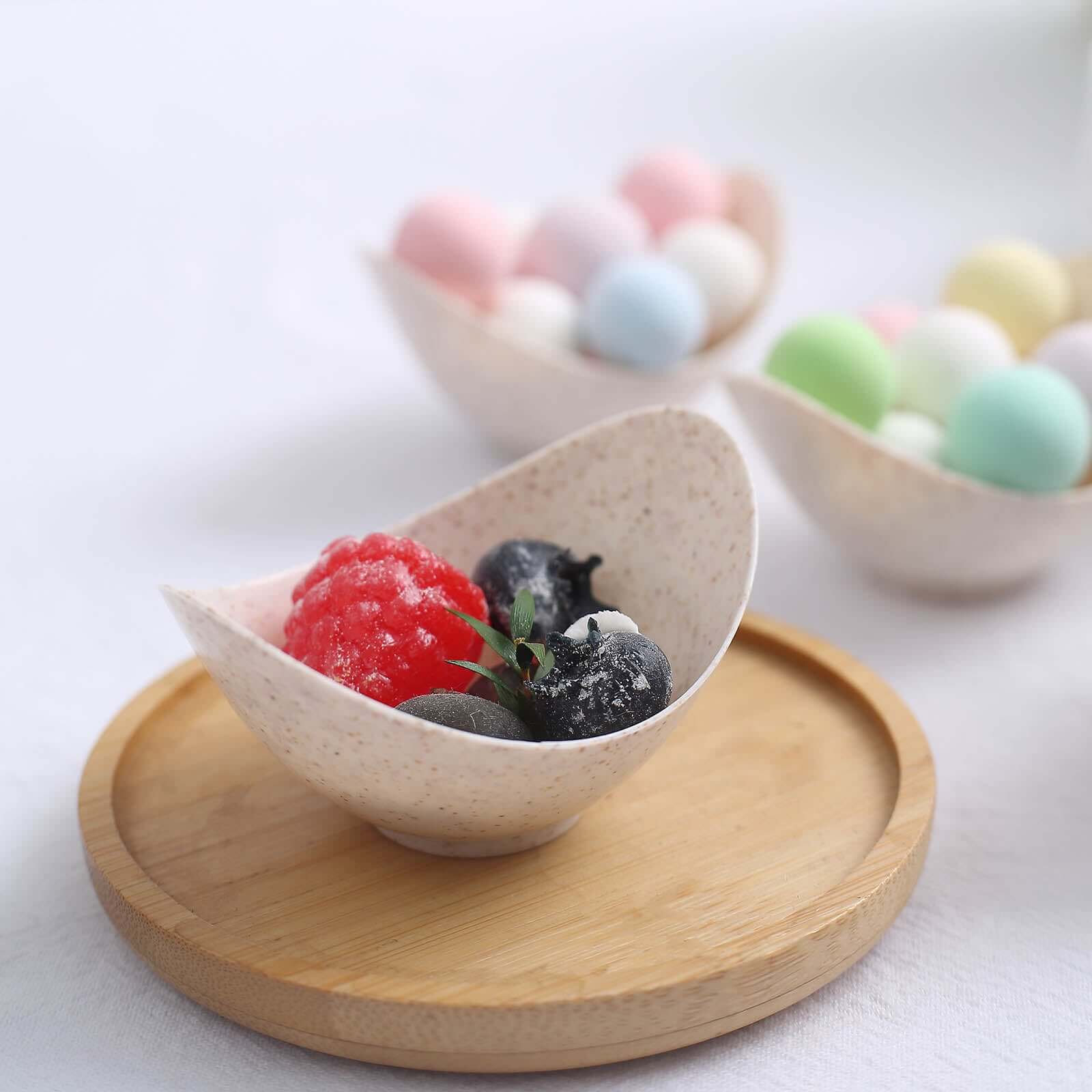 24-Pack Mini Eco-Friendly Wheat Straw Fiber Dessert Cups 3", Biodegradable Ice Cream Scoop Bowls - Sturdy and Lightweight - Image 2