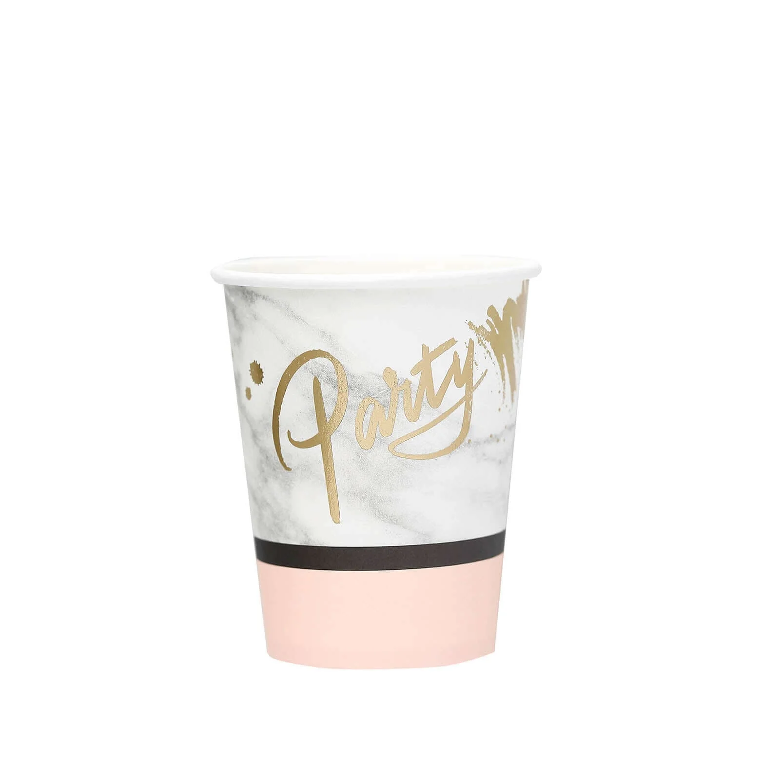24-Pack Paper Cups 9oz Blush with Marble Top - Chic Disposable Party Cups for Events & All Purpose Use - Image 13