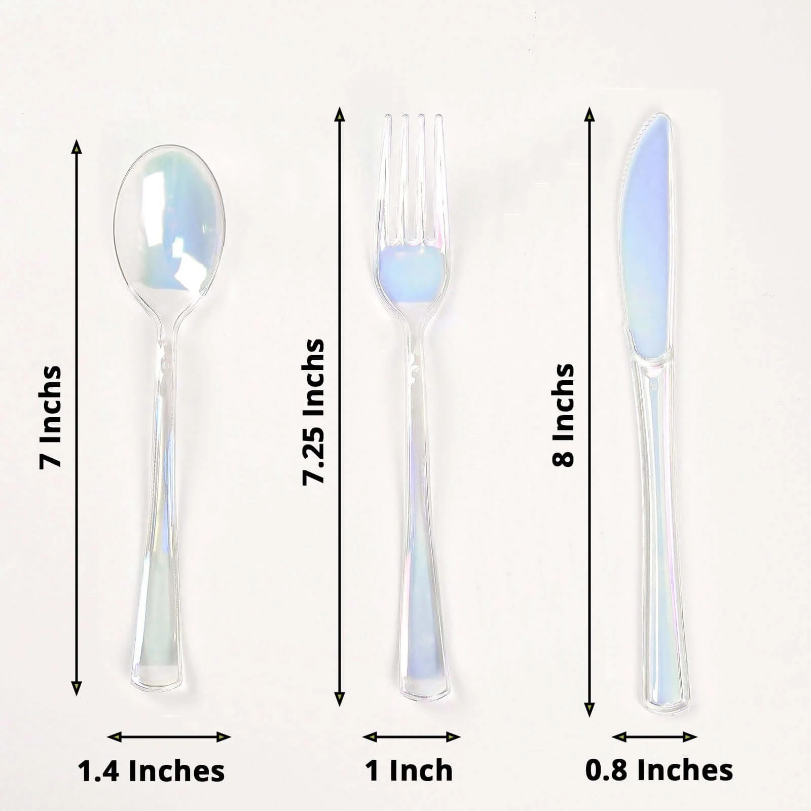 24-Pack Plastic Cutlery Set Iridescent - Disposable Party Silverware for Events - Image 3