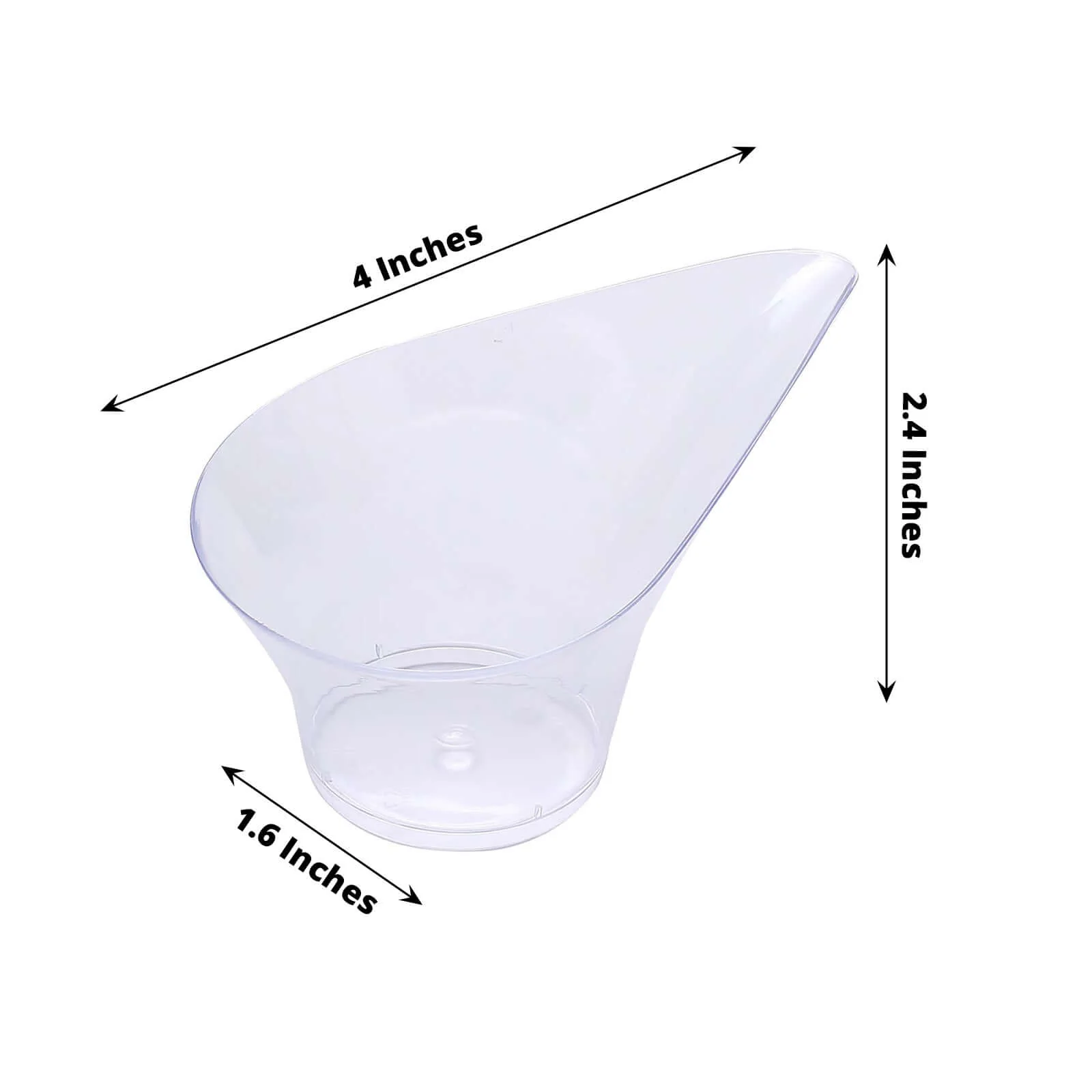 24-Pack Plastic Dessert Cups 3oz Clear with Teardrop Top Design - Disposable Mini Appetizer Snack Bowls for Parties, Catered Events & Buffets - Image 3
