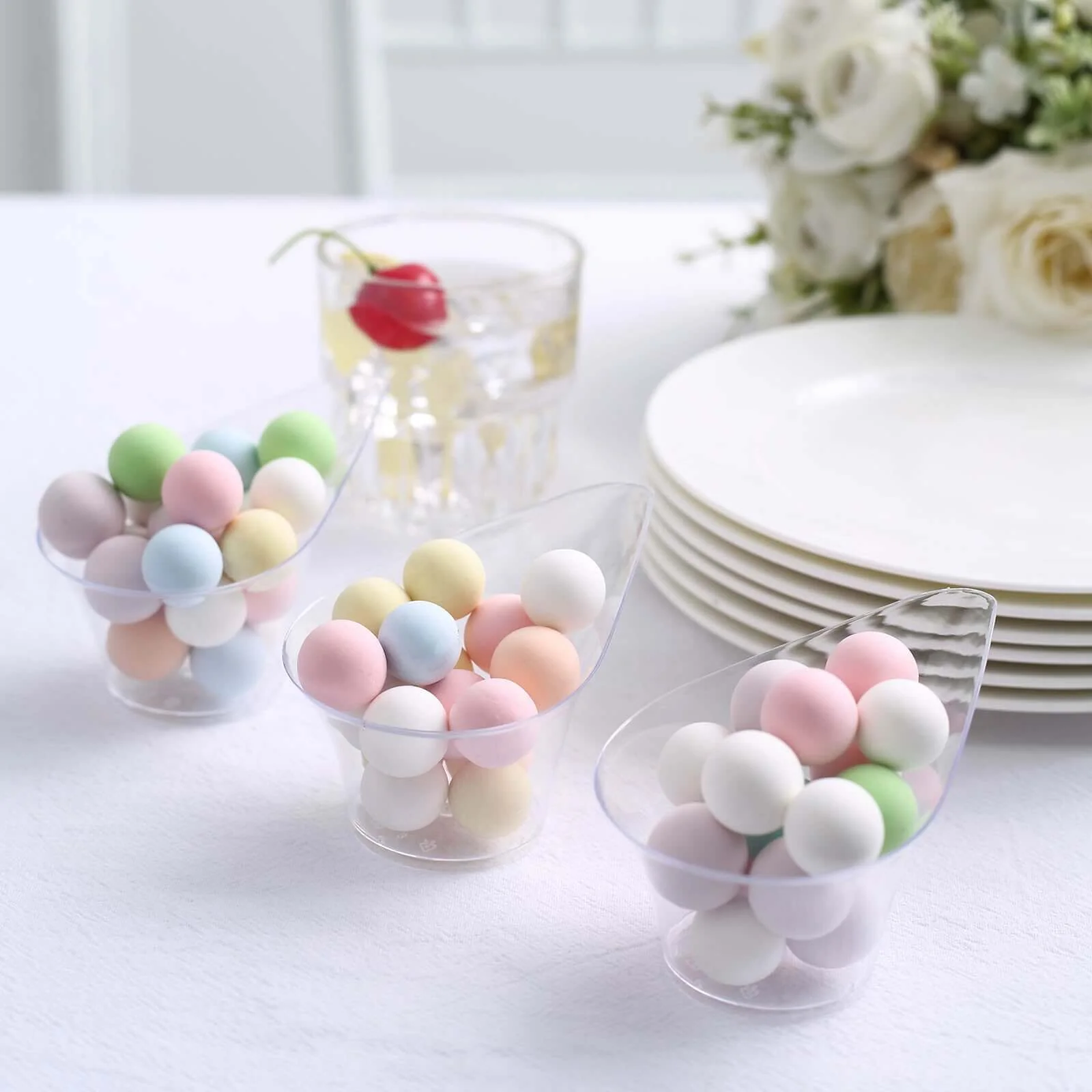 24-Pack Plastic Dessert Cups 3oz Clear with Teardrop Top Design - Disposable Mini Appetizer Snack Bowls for Parties, Catered Events & Buffets - Image 8