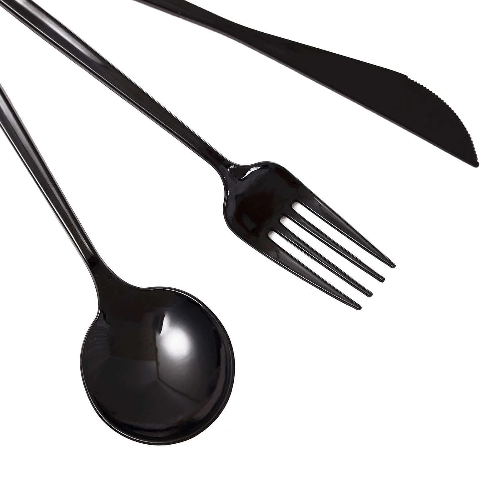 24-Pack Plastic Flatware Set 8" Black with Sleek Modern Design - Premium Disposable Silverware - Image 8