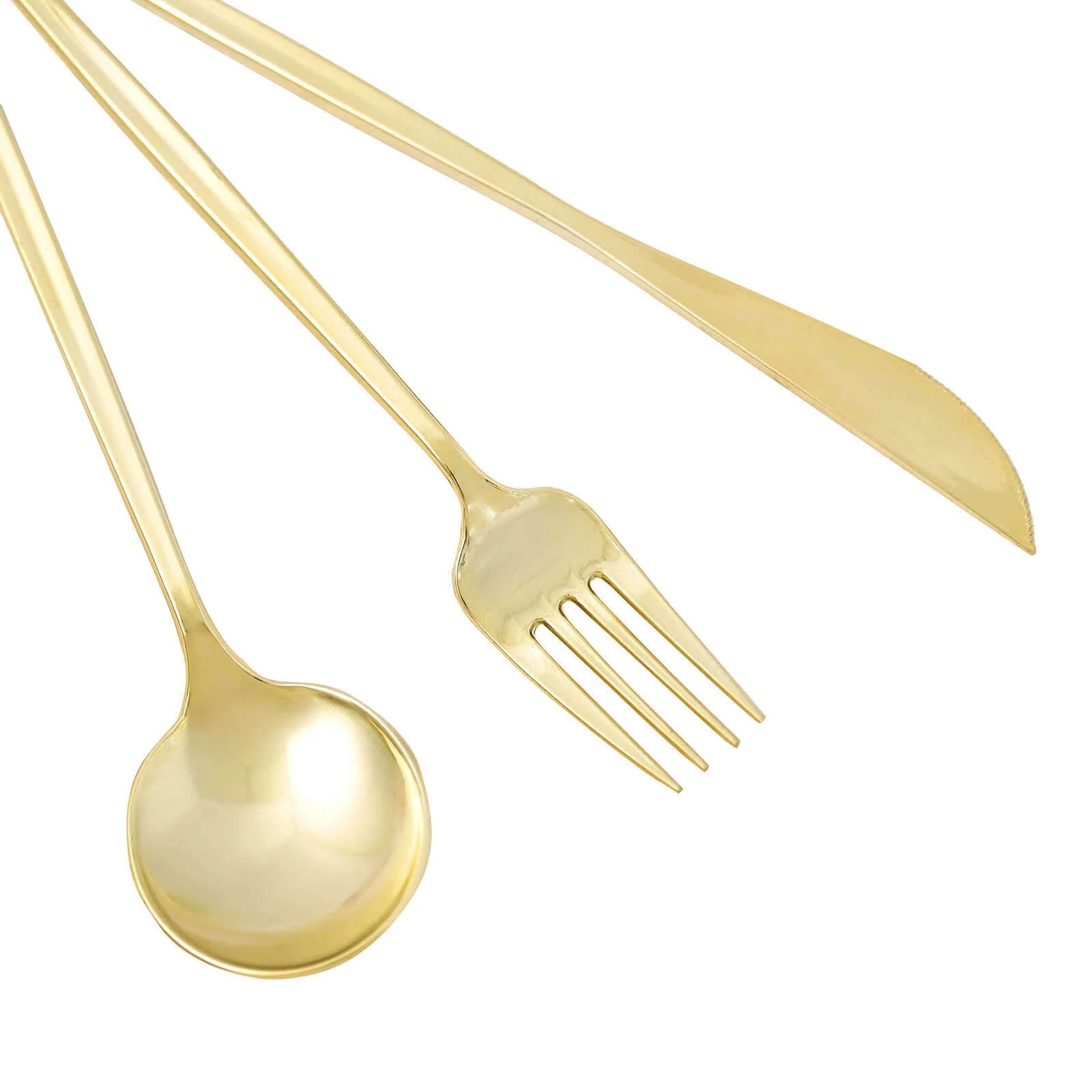 24-Pack Plastic Flatware Set 8" Gold with Sleek Modern Design - Premium Disposable Silverware - Image 8