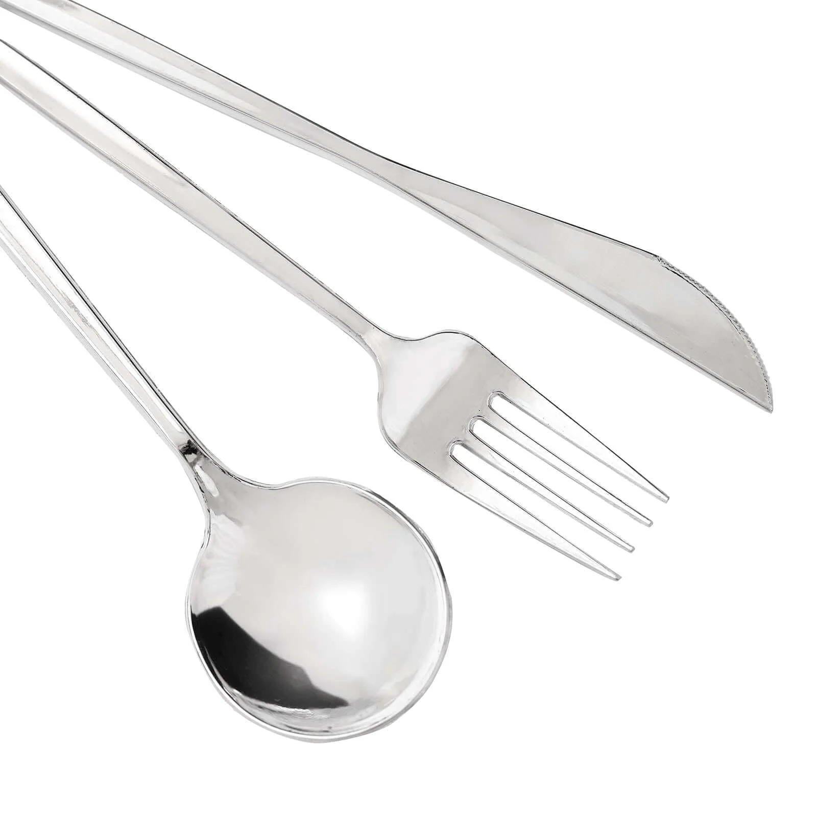 24-Pack Plastic Flatware Set 8" Silver with Sleek Modern Design - Premium Disposable Silverware - Image 8