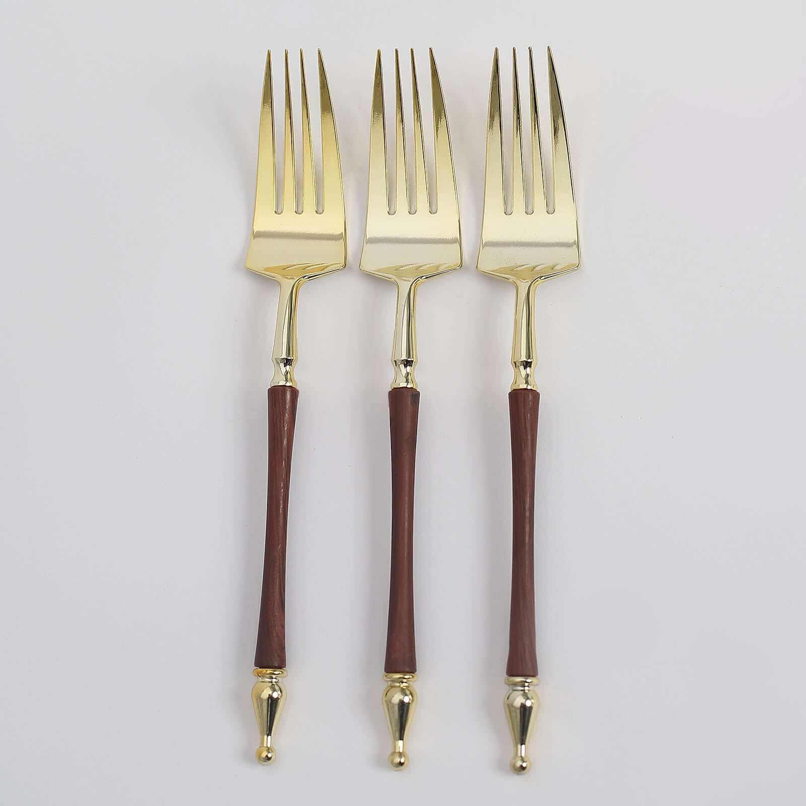 24-Pack Plastic Forks 8" Gold/Brown with Roman Column Handle - European Style Disposable Utensils - Image 12