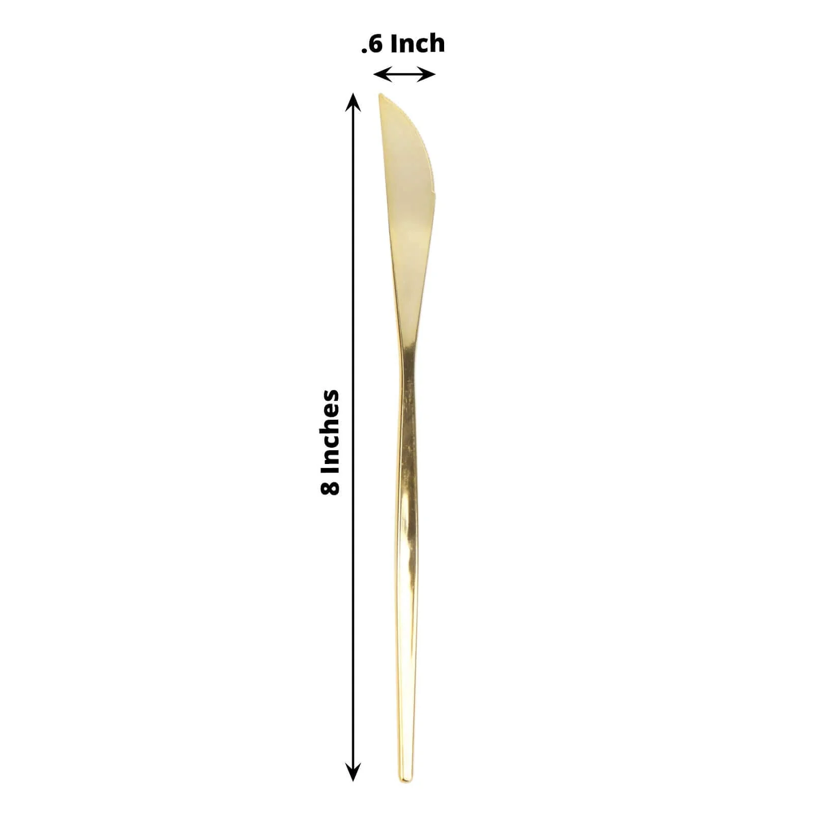 24-Pack Plastic Knives 8" Glossy Gold - Heavy Duty Premium Disposable Flatware Cutlery - Image 3