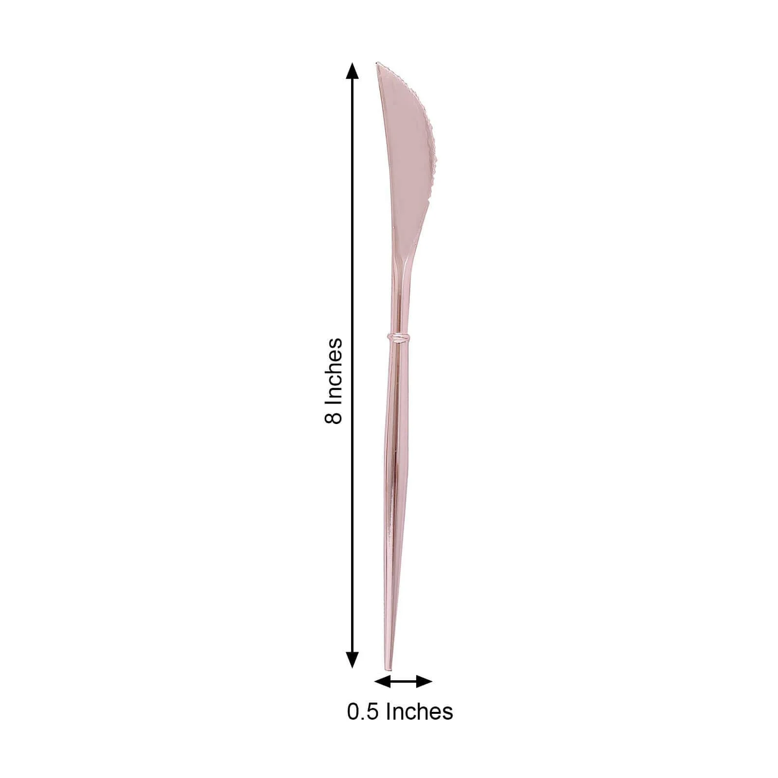 24-Pack Plastic Knives 8" Rose Gold - Heavy Duty Modern Flatware, Premium Disposable Silverware - Image 3