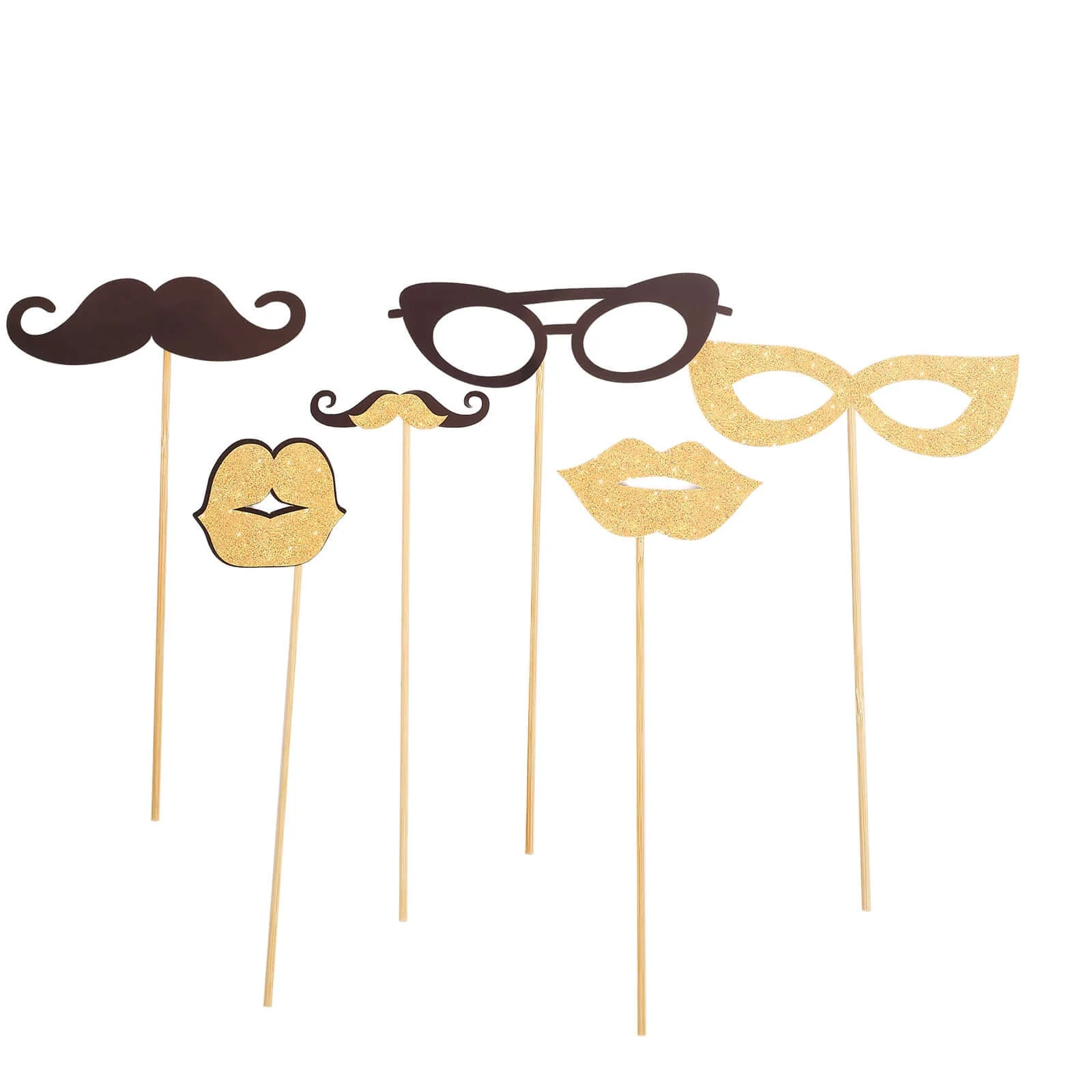 24 Pack Vintage Black / Gold Glitter Fun Party Photo Booth Props, DIY Party Theme Supplies - Image 12