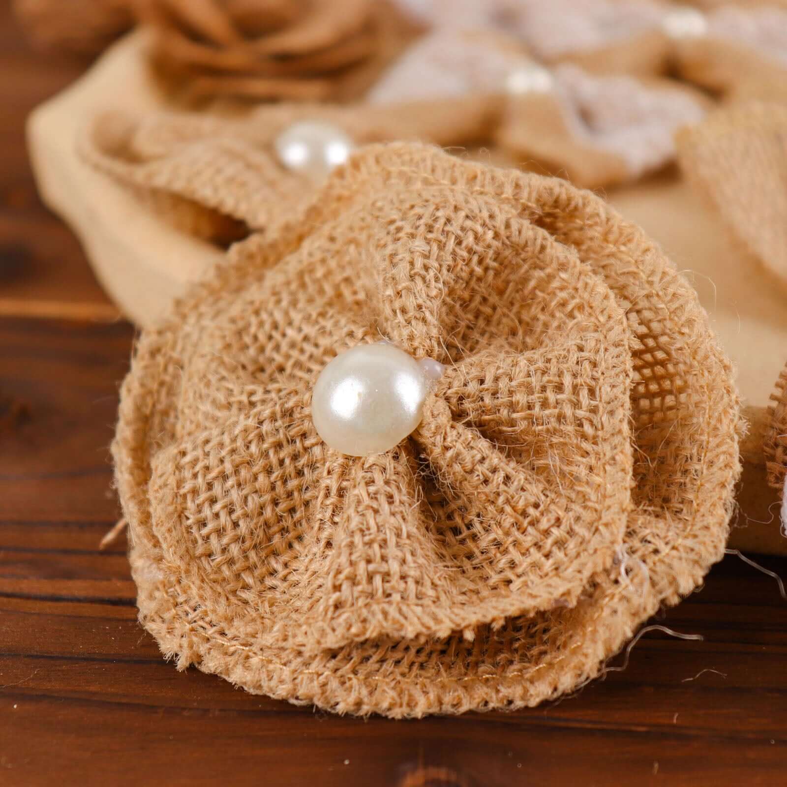 24 Pcs Natural Burlap Flower and Bows Set w/Lace Ribbon Craft Supplies, DIY Jute Stick On Ribbon and Bows, 30 Sticker Dots Included, 8 Assorted Styles - Image 14