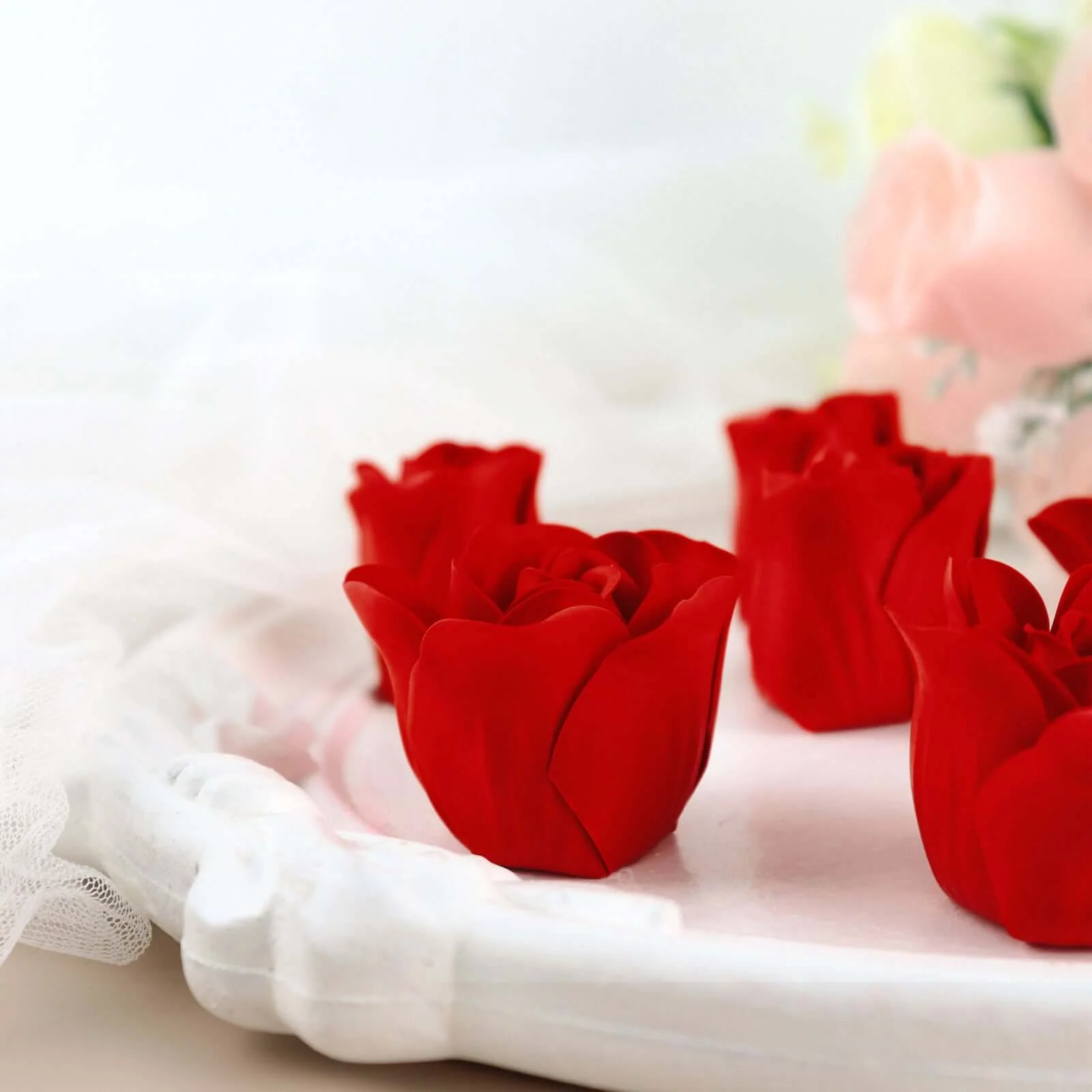 4 Pack 24 Pcs Red Scented Rose Soap Heart Shaped Party Favors With Gift Boxes And Ribbon - Image 2