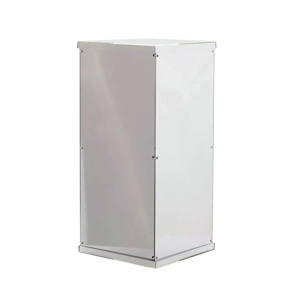 Silver Mirror Finish Acrylic Pedestal Riser, Display Box with Interchangeable Lid and Base 24" - Image 6