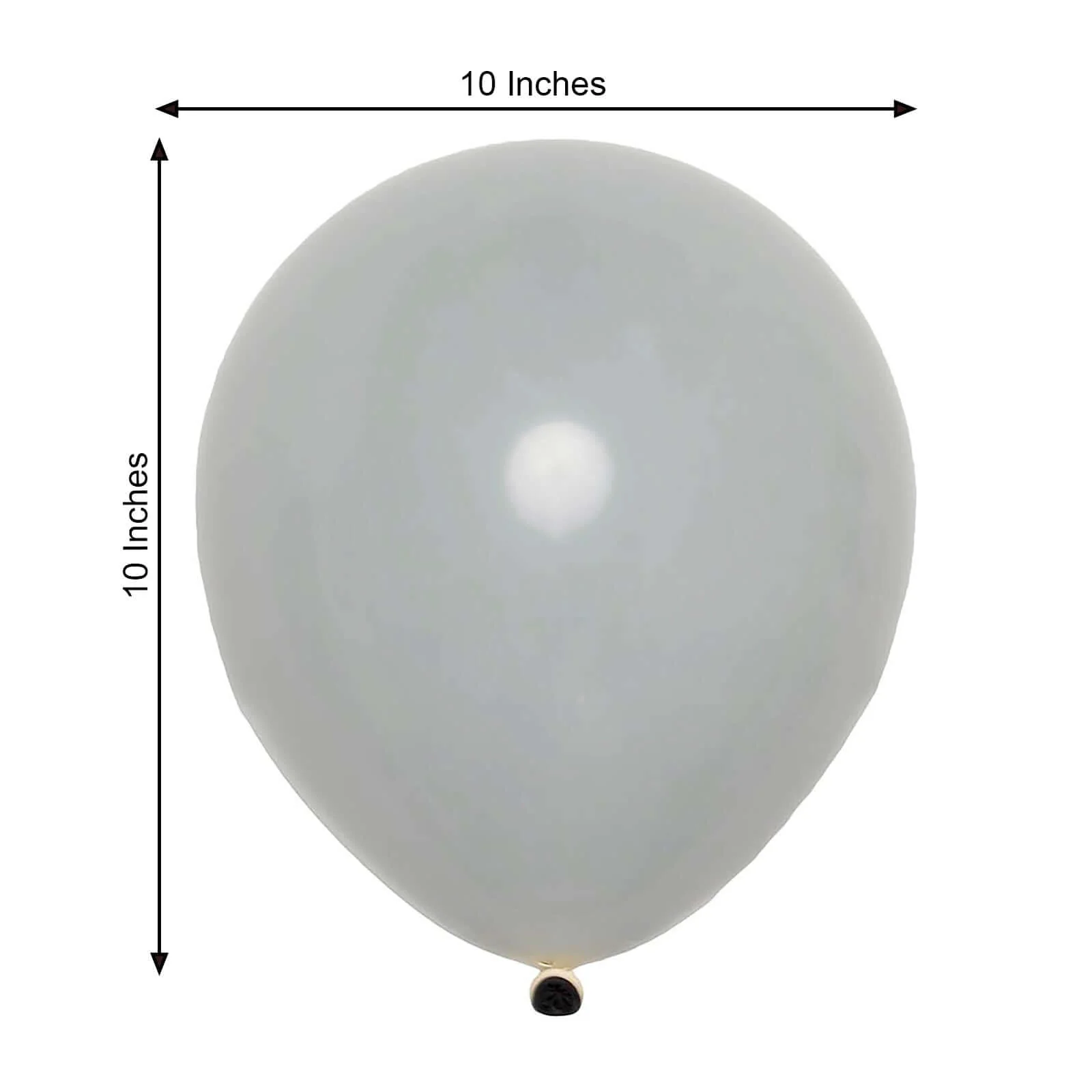 25 Pack Matte Gray Double Stuffed Prepacked Latex Party Balloons 10" - Image 3