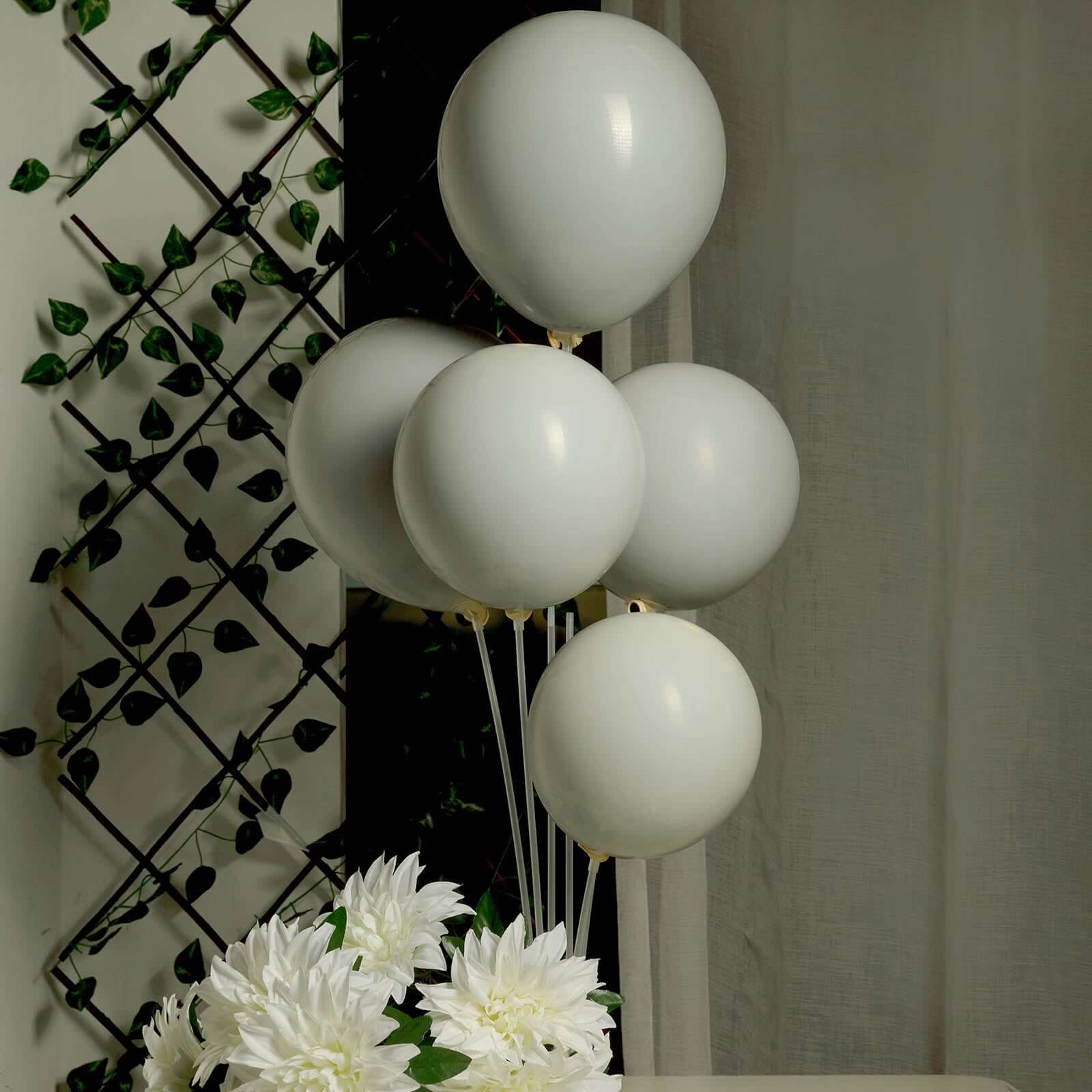 25 Pack Matte Gray Double Stuffed Prepacked Latex Party Balloons 10" - Image 8