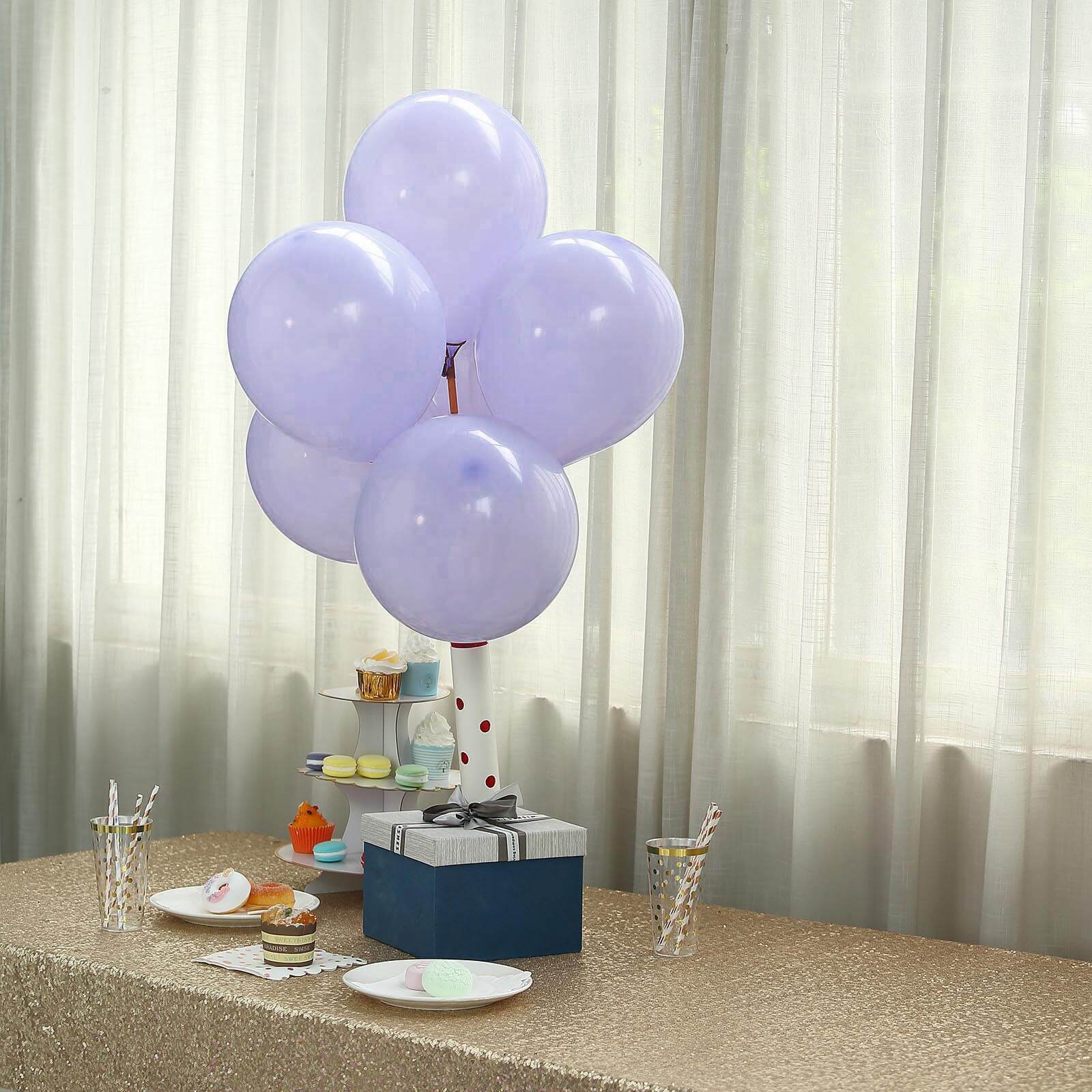 25 Pack Matte Pastel Periwinkle Helium/Air Latex Party Balloons 10" - Image 13