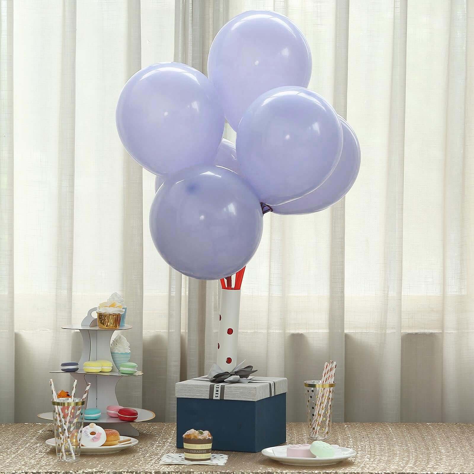 25 Pack Matte Pastel Periwinkle Helium/Air Latex Party Balloons 10" - Image 9