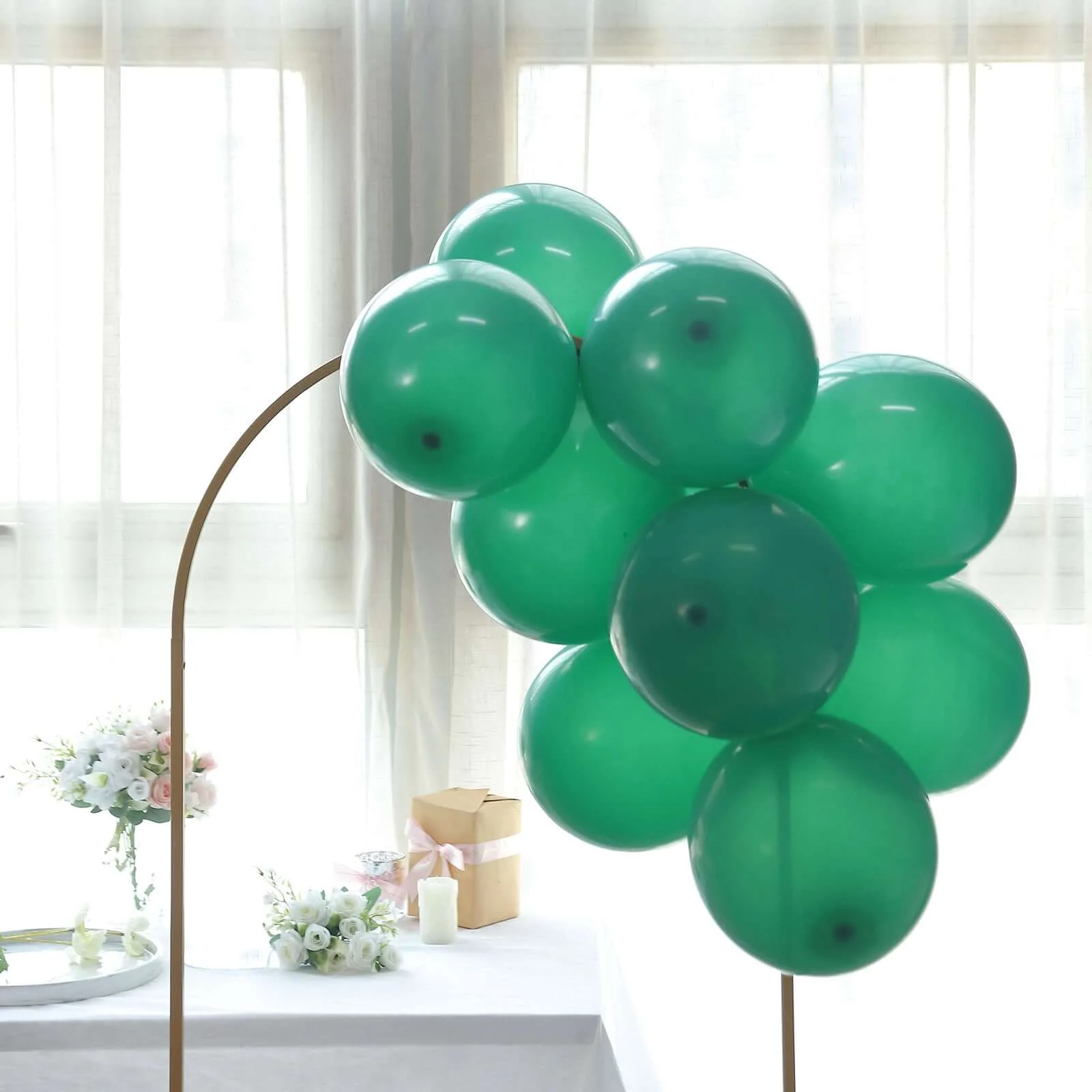 25 Pack Matte Pastel Hunter Emerald Green Helium/Air Latex Party Balloons 12" - Image 11