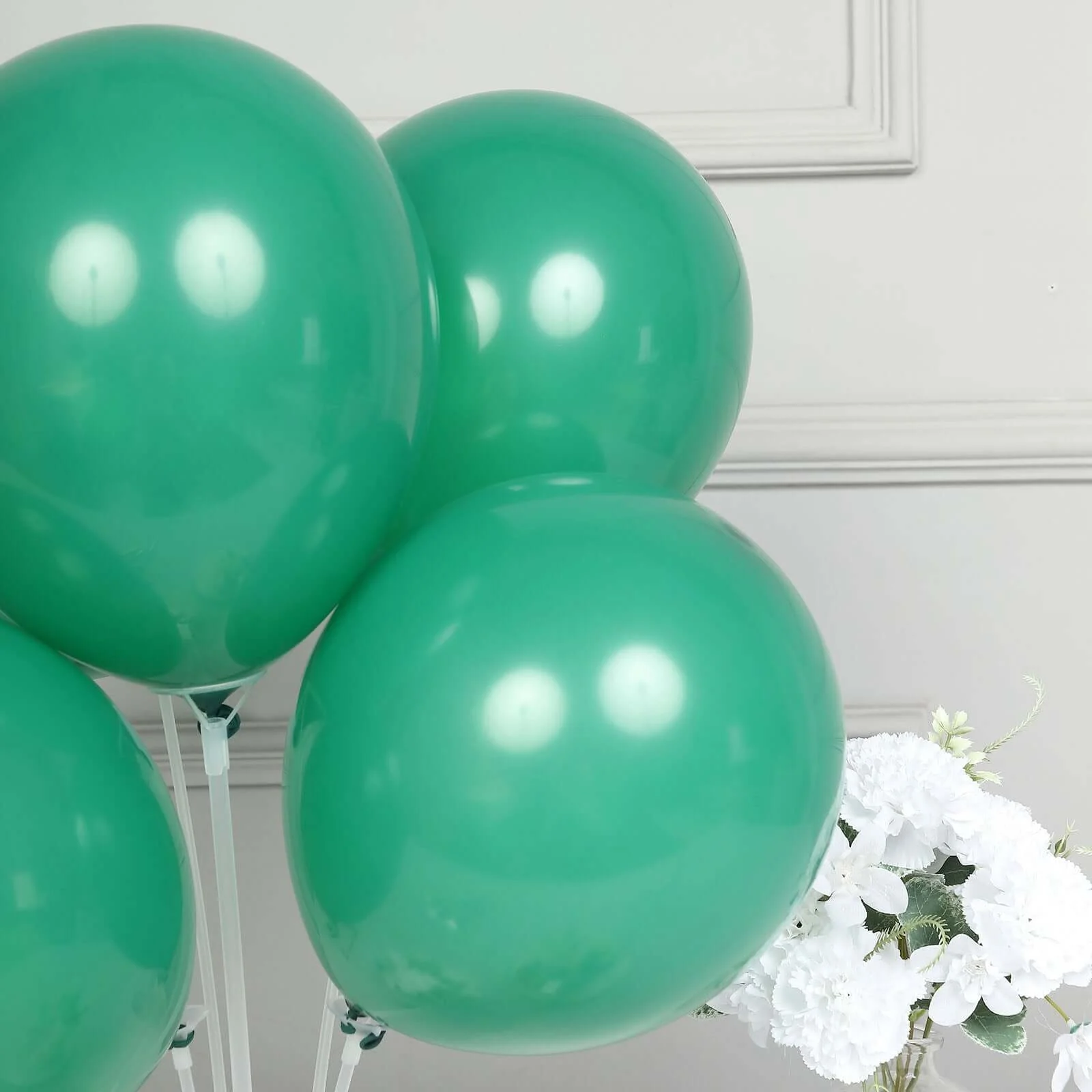 25 Pack Matte Pastel Hunter Emerald Green Helium/Air Latex Party Balloons 12" - Image 9