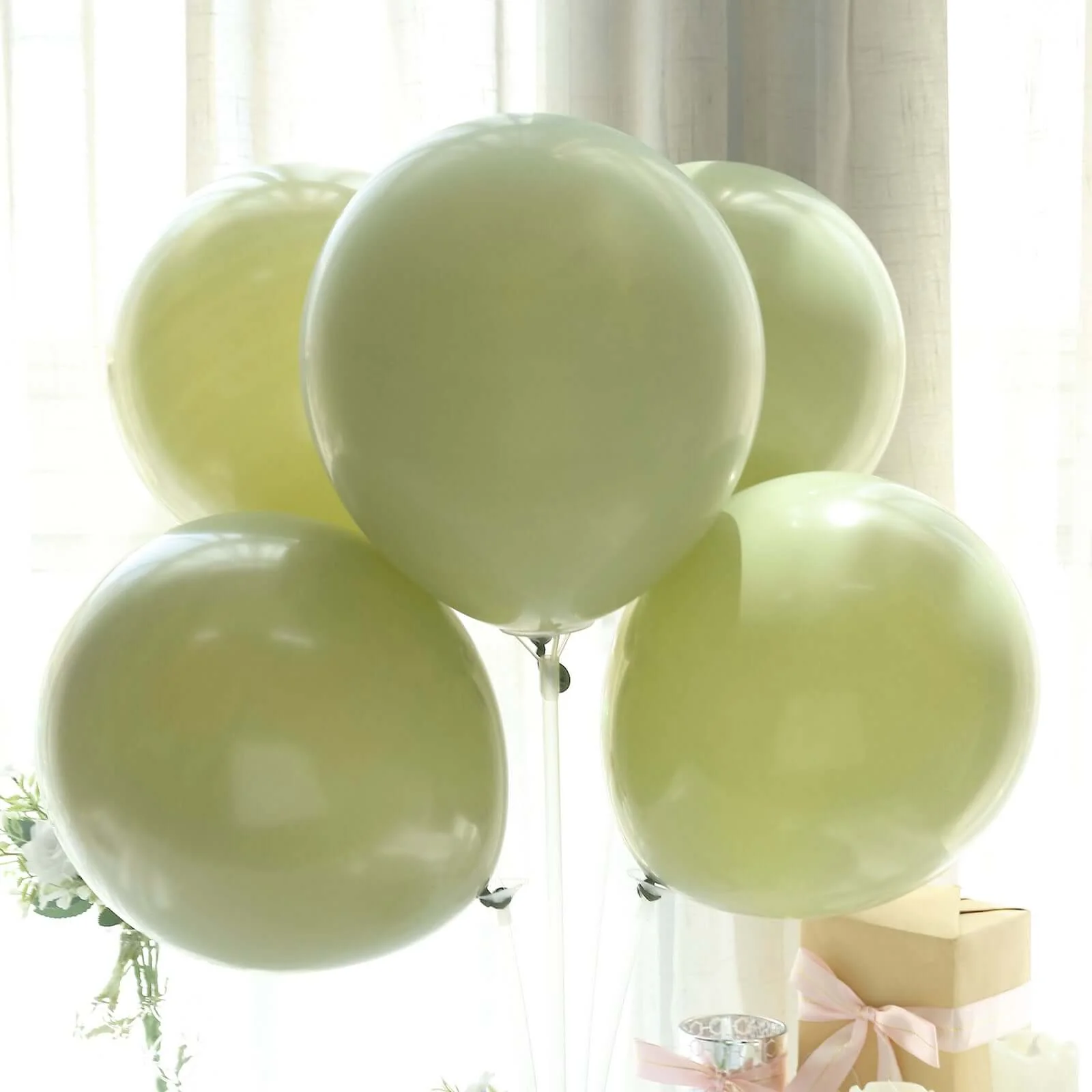 25 Pack Matte Pastel Olive Green Helium/Air Latex Party Balloons 12" - Image 8