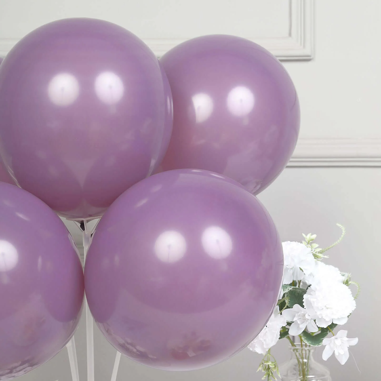 25 Pack Matte Pastel Violet Amethyst Helium/Air Latex Party Balloons 12" - Image 2