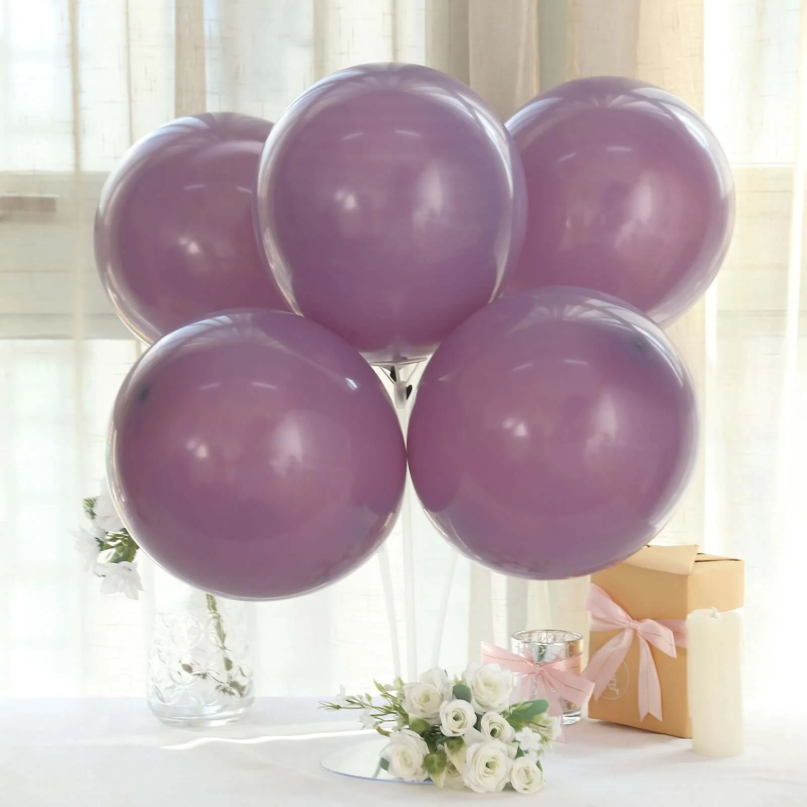 25 Pack Matte Pastel Violet Amethyst Helium/Air Latex Party Balloons 12" - Image 8