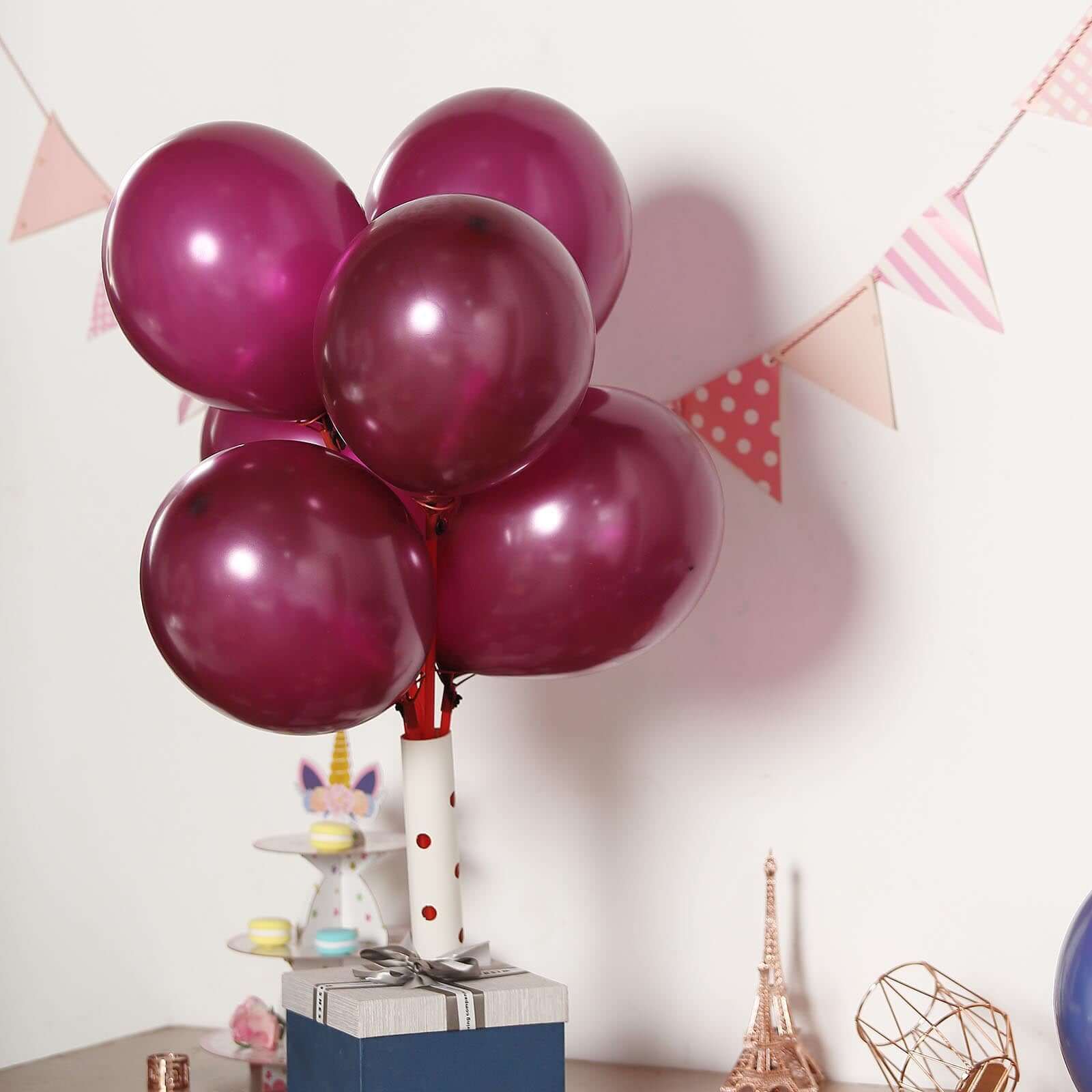 25 Pack Shiny Pearl Eggplant Latex Helium or Air Balloons 12" - Image 2