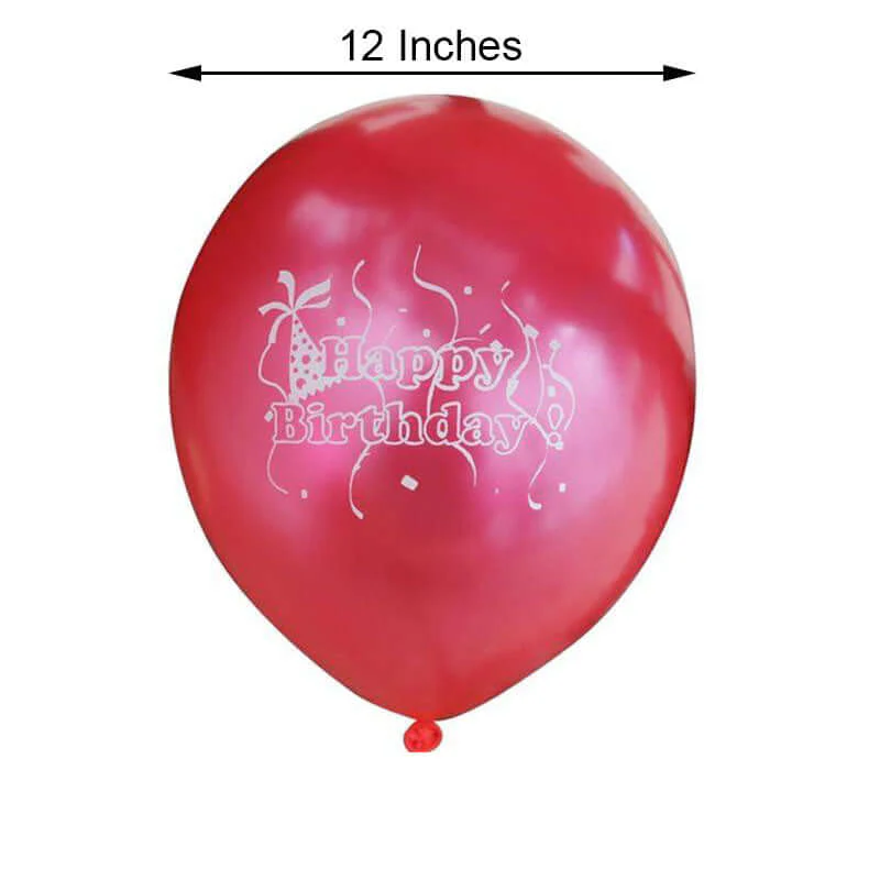 25 Pack Shiny Pearl Red Latex Helium, Air or Water Balloons 12" - Image 3