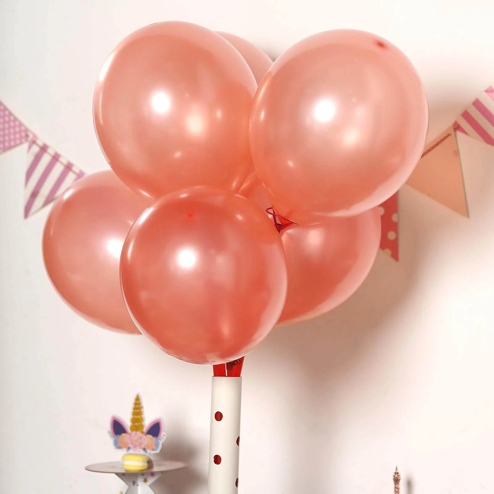 25 Pack Shiny Pearl Rose Gold Latex Helium or Air Balloons 12" - Image 12