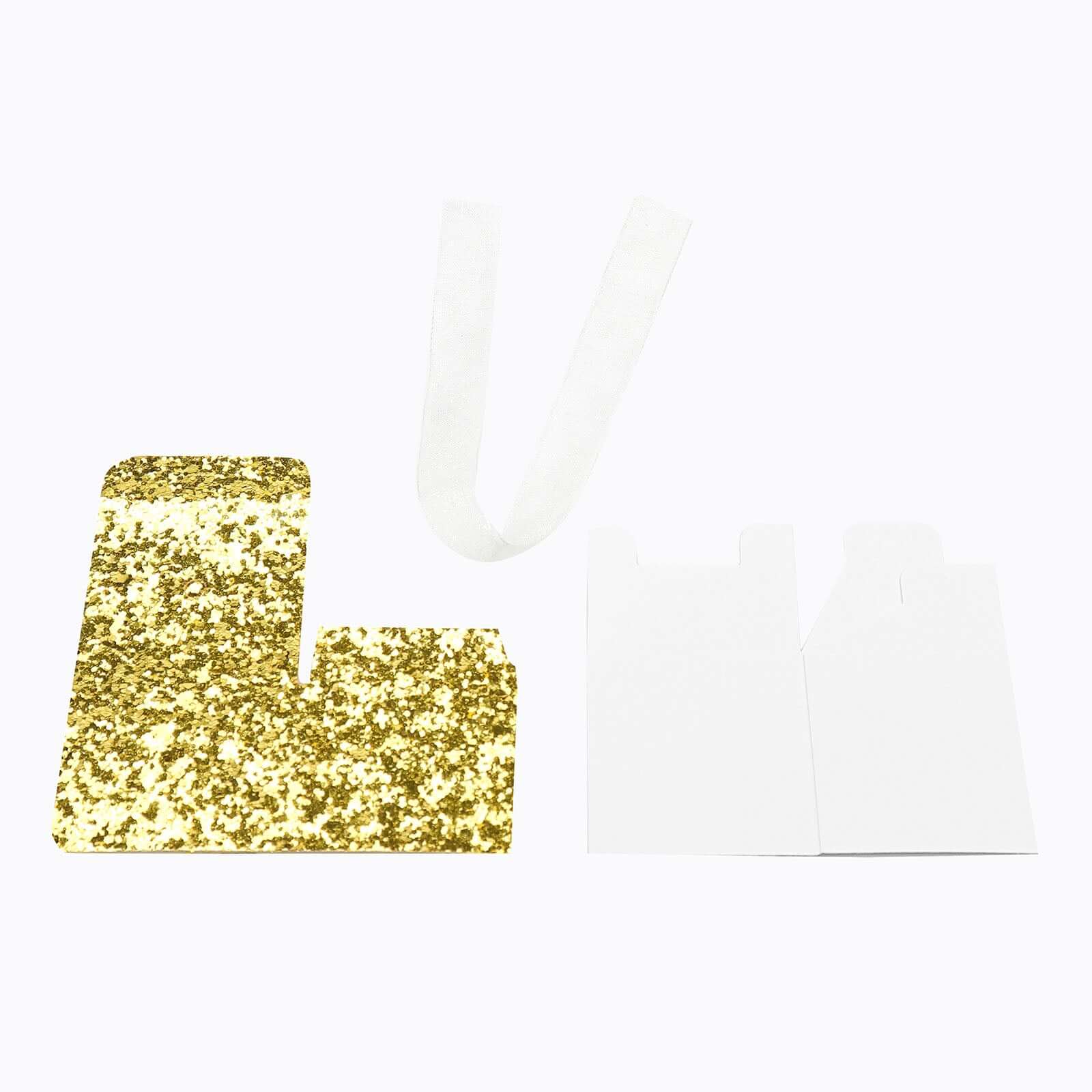 25 Pack Gold Sequin Glitter Mini Gift Boxes With White Ribbon Loop, Party Favor Boxes, Wedding Candy Cases 2" - Image 14