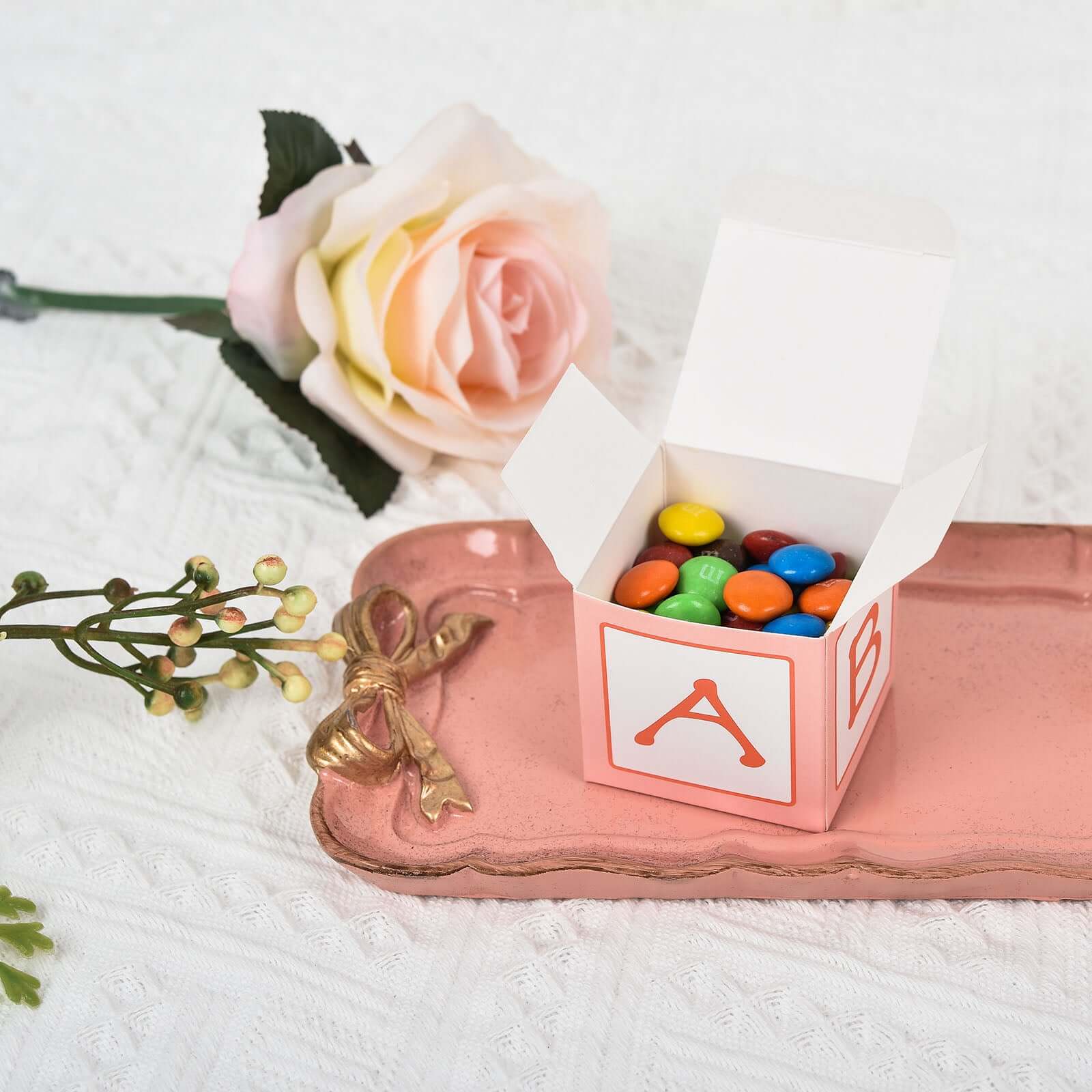 25 Pack Pink Baby Shower Party Favor Candy Gift Boxes 2" - Image 13