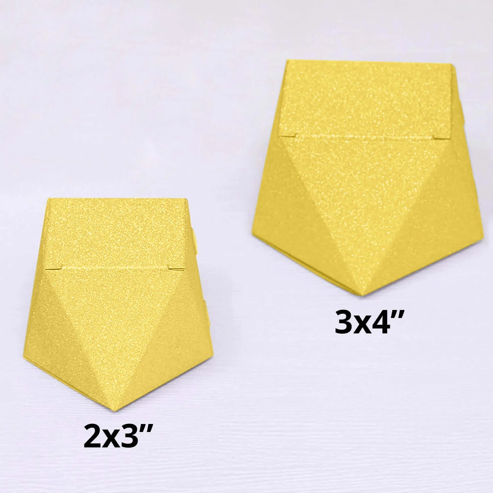 25 Pack Geometric Gold Glitter Wedding Favor Candy Gift Boxes 2"x3" - Image 3