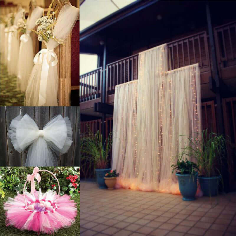 25 Pack Natural Sheer Nylon Tulle Circles Favor Wrap Craft Fabric, DIY Candy Favor Wraps 9" - Image 3