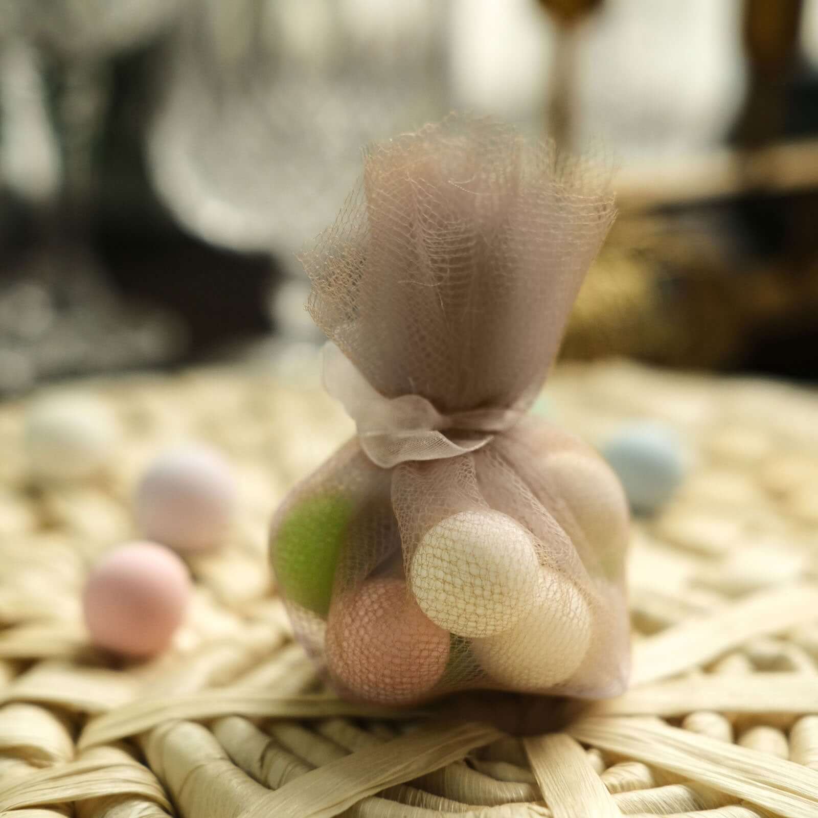 25 Pack Natural Sheer Nylon Tulle Circles Favor Wrap Craft Fabric, DIY Candy Favor Wraps 9" - Image 8
