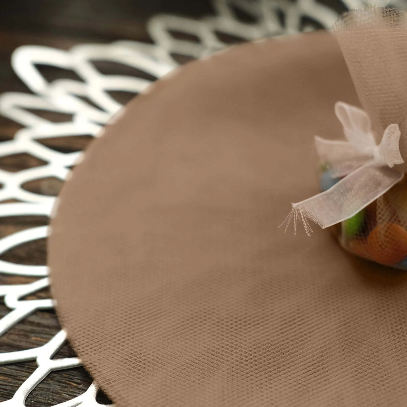 25 Pack Natural Sheer Nylon Tulle Circles Favor Wrap Craft Fabric, DIY Candy Favor Wraps 9" - Image 9