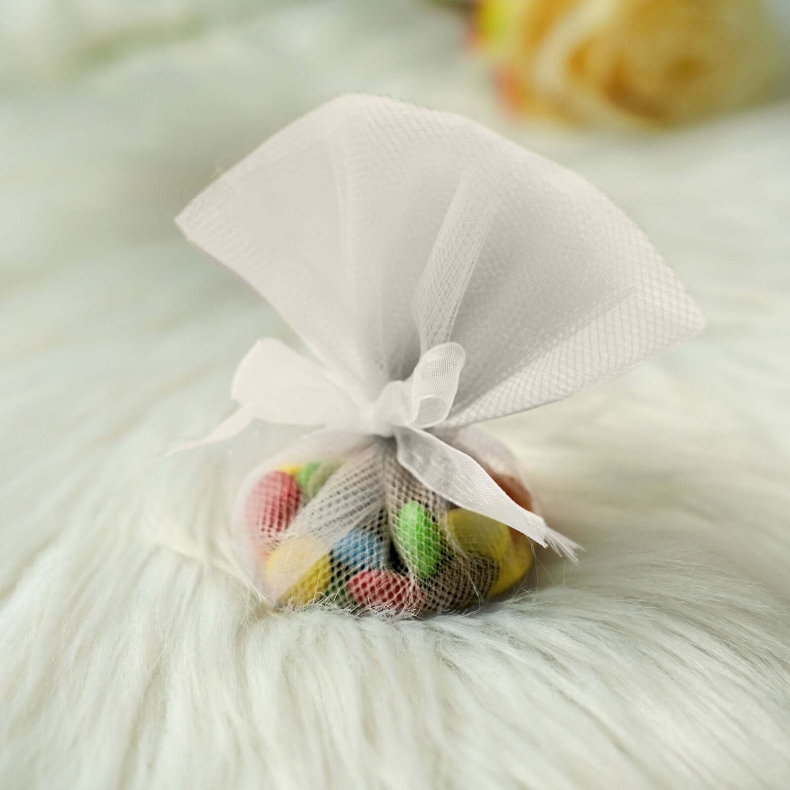 25 Pack Taupe Sheer Nylon Tulle Circles Favor Wrap Craft Fabric, DIY Candy Favor Wraps 9" - Image 9