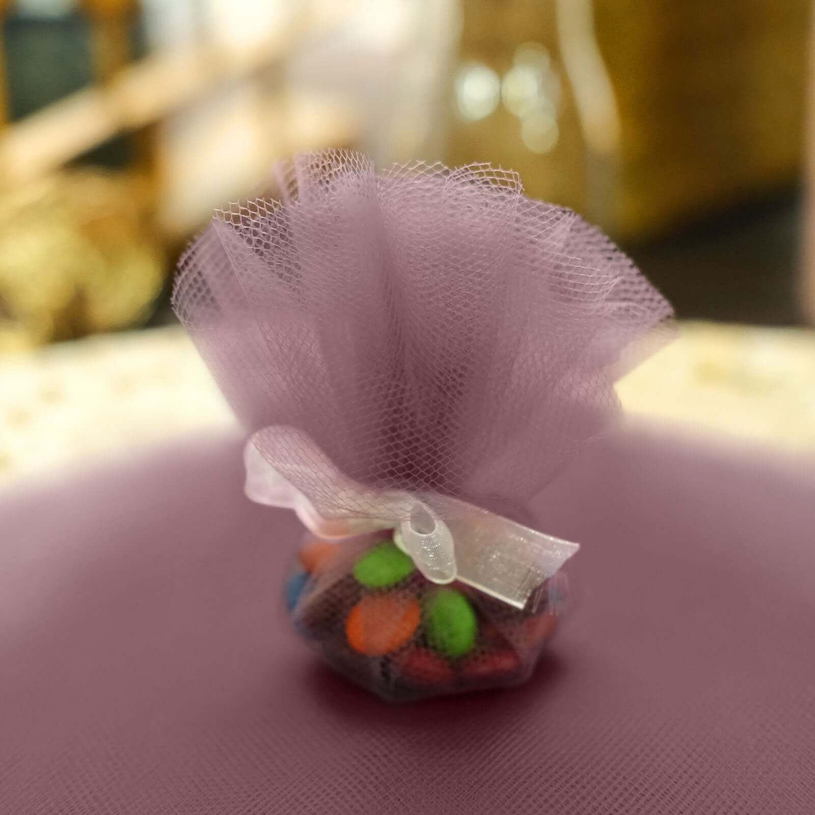 25 Pack Violet Amethyst Sheer Nylon Tulle Circles Favor Wrap Craft Fabric, DIY Candy Favor Wraps 9" - Image 2