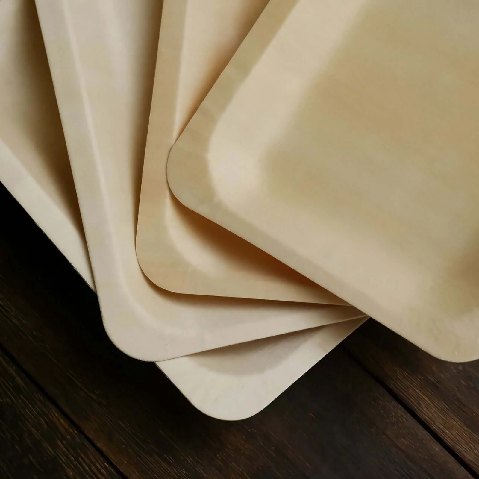 25-Pack Birchwood Rectangle Dessert Plates 5"x8" Natural - Eco Friendly Wooden Disposable Plates for Rustic Themes & Outdoor Dining - Image 18
