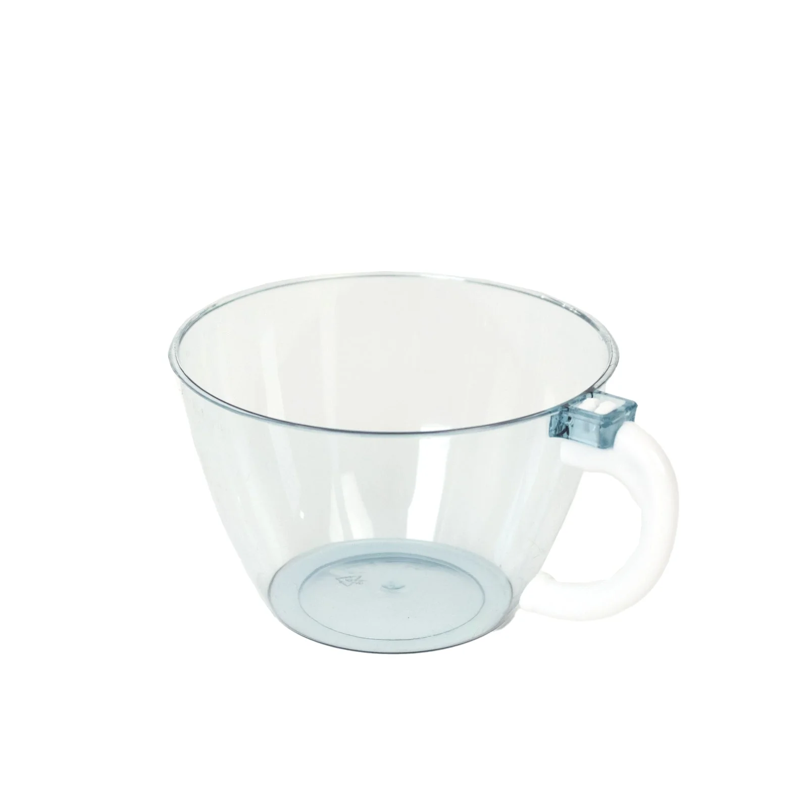 25-Pack Transparent Dusty Blue Plastic Coffee Cups with Handles 6oz - Hard Disposable Tea Mugs for Hot Drinks - Image 6