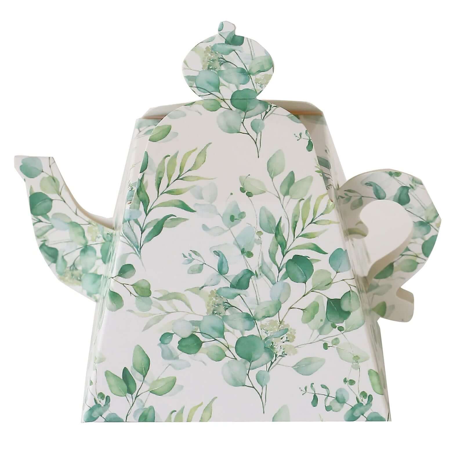 25 Pack Eucalyptus Greenery Mini Teapot Gift Boxes, Tea Time Party Favor Boxes - 5"x4" - Image 12