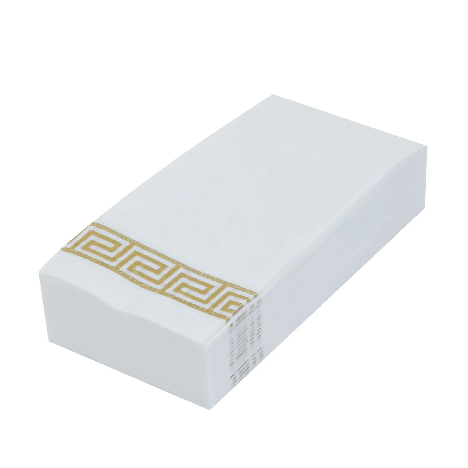 25 Pack Linen-Like Paper Napkins 8"x4" White With Gold Greek Key Design - Soft Hygenic Airlaid Guest Towels for Formal & Casual Dining - Image 15