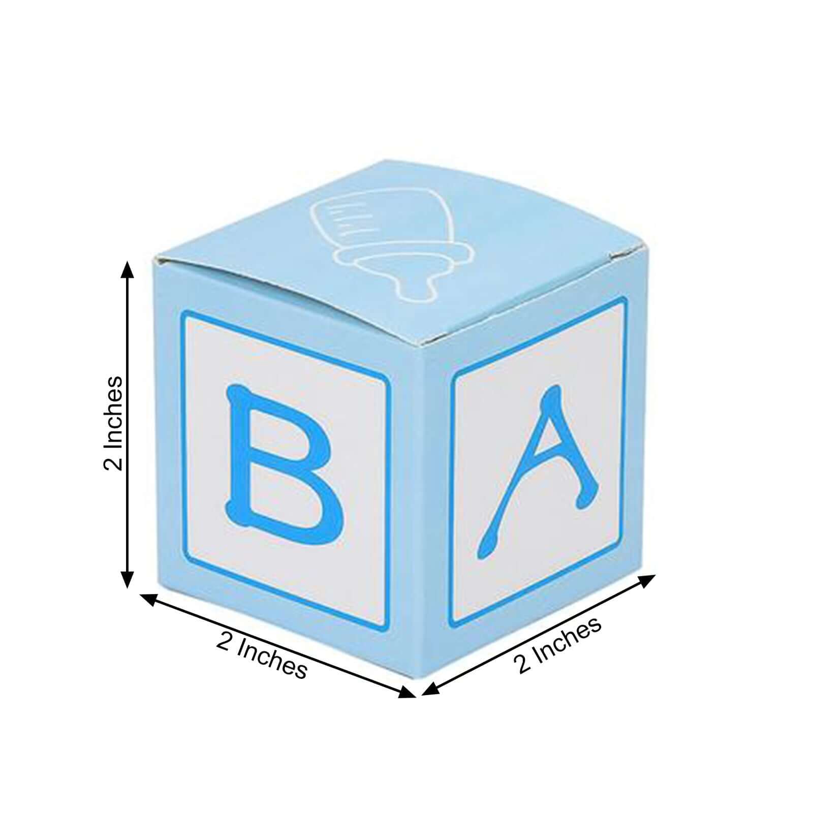 25 Pack Light Blue Baby Shower Party Favor Candy Gift Boxes 2" - Image 3