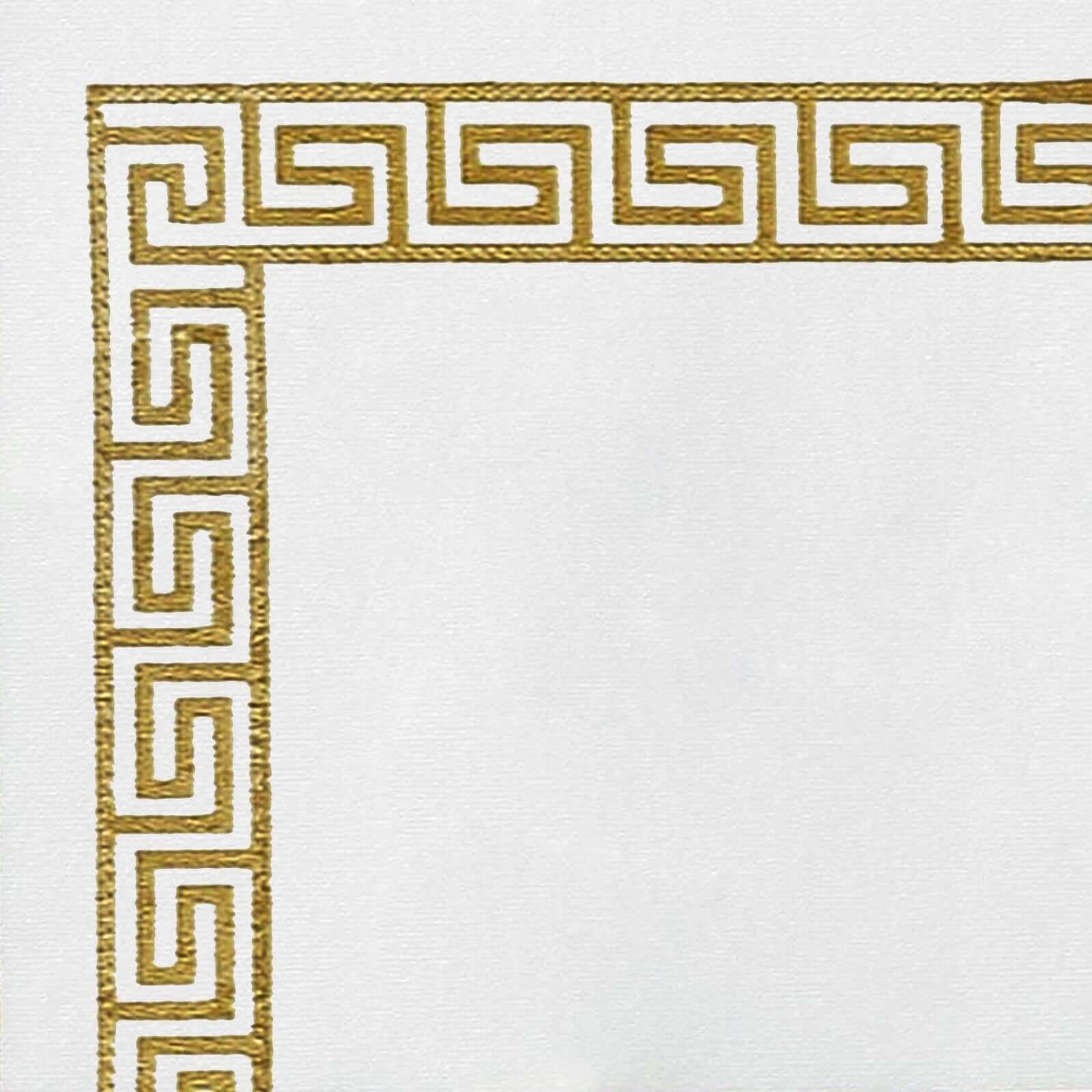 25 Pack Linen-Like Paper Napkins 5"x5" White with Gold Greek Key Design - Stylish & Disposable Airlaid Cocktail Napkins - Image 8