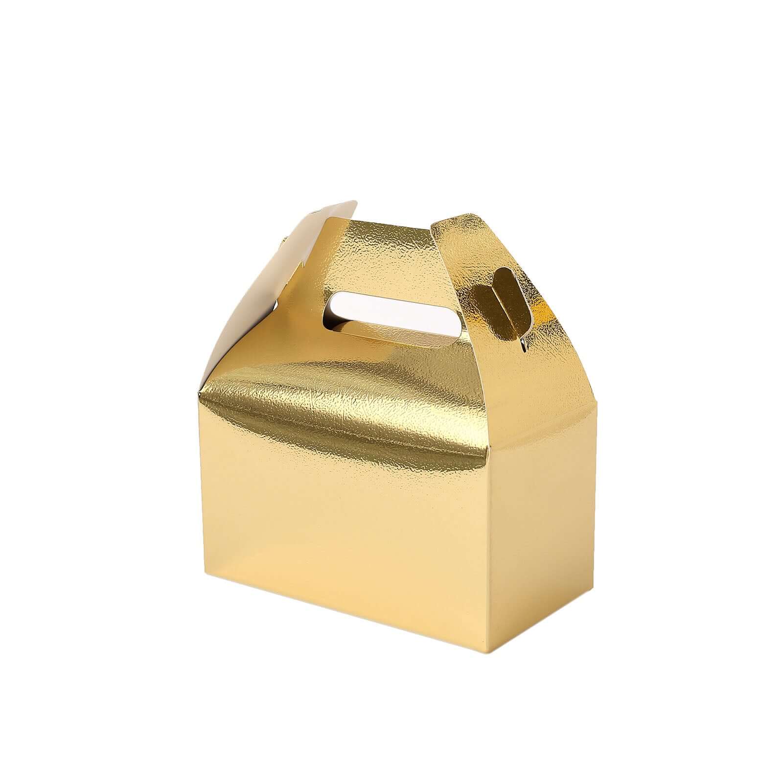 25 Pack Metallic Gold Party Favor Gift Tote Gable Box Bags, Candy Treat Boxes 6"x3.5"x7" - Image 7