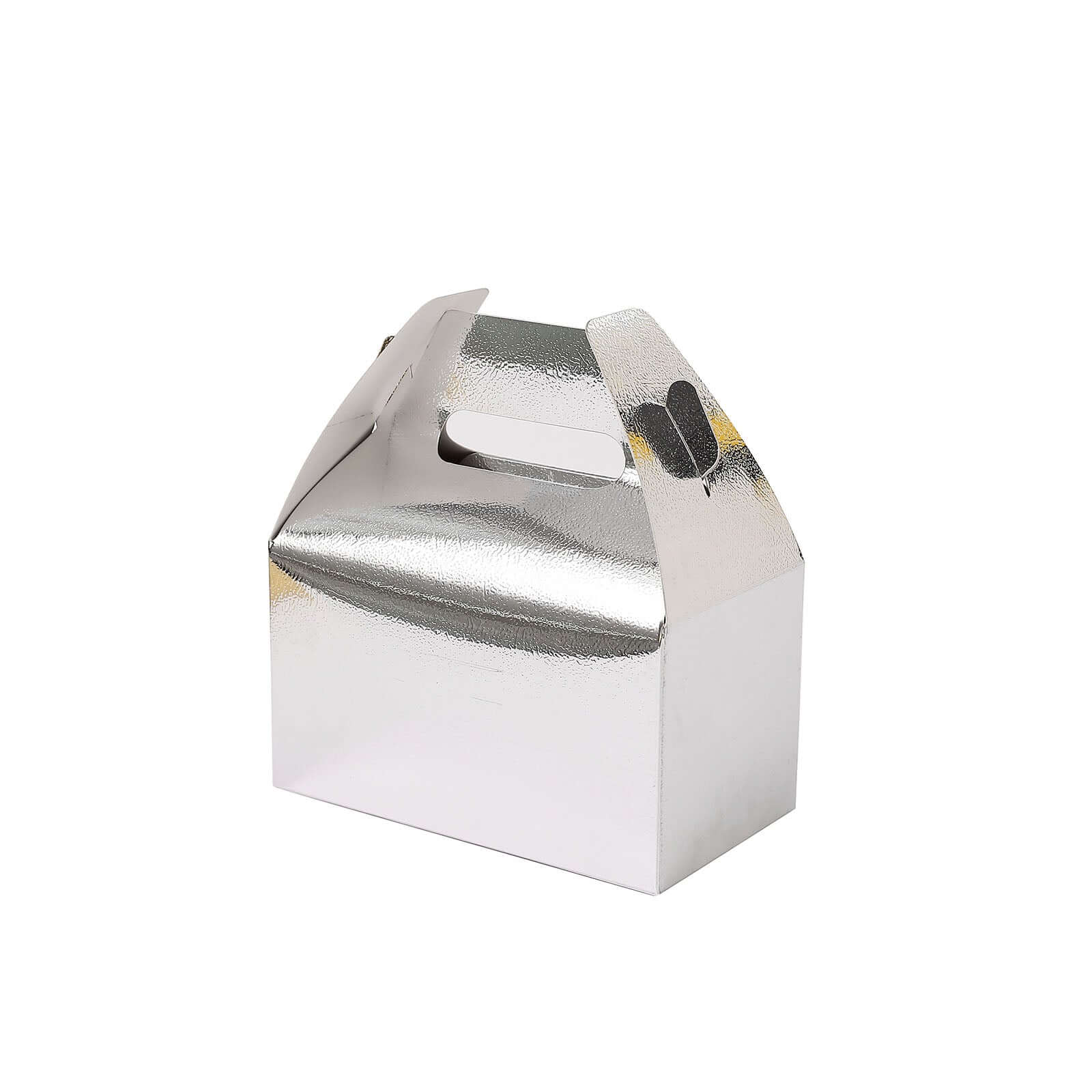 25 Pack Metallic Silver Party Favor Gift Tote Gable Box Bags, Candy Treat Boxes 6"x3.5"x7" - Image 7