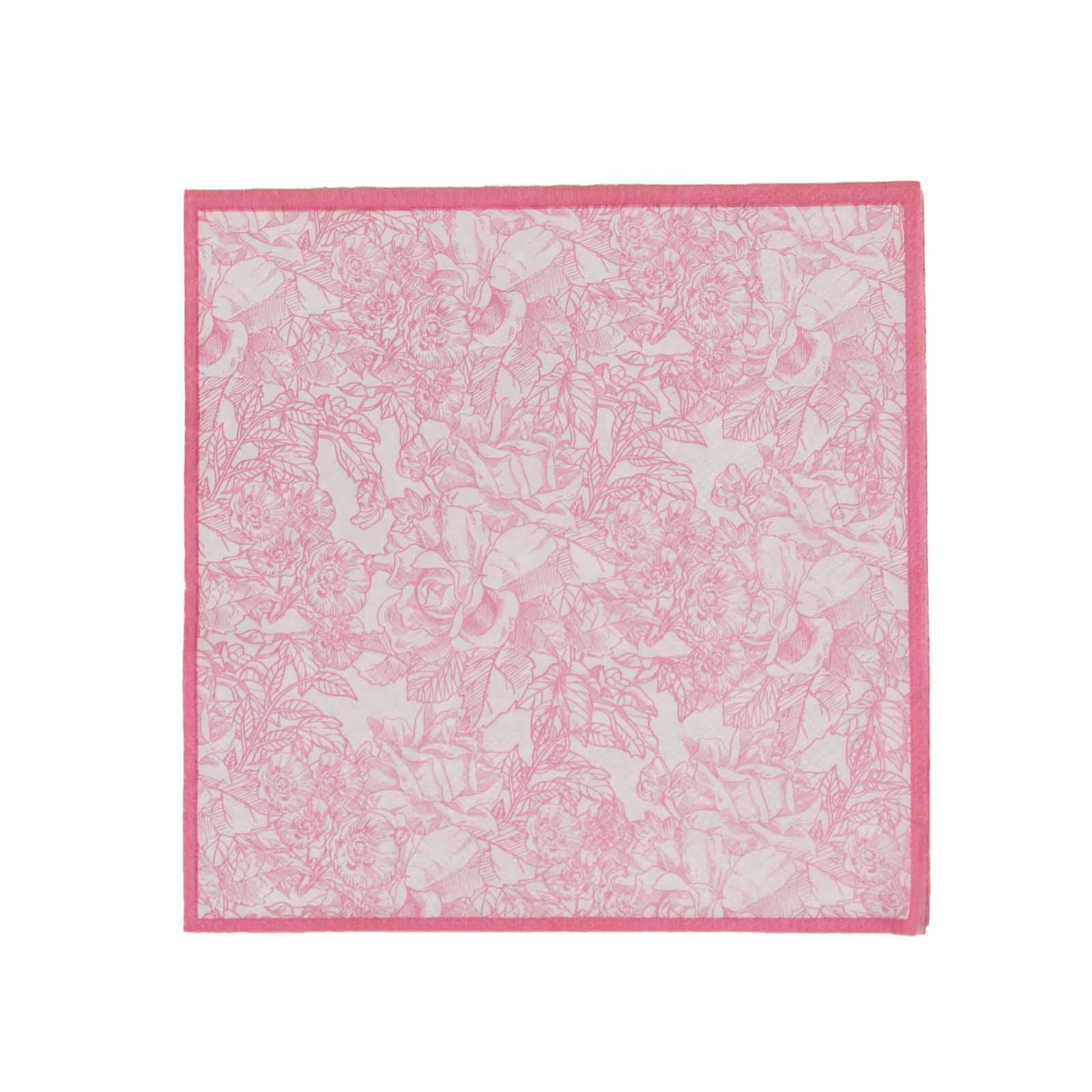 25-Pack Paper Cocktail Napkins 2 Ply White/Pink with French Toile Print 6.25"x6.25" - Soft and Absorbent Disposable Napkins - Image 7