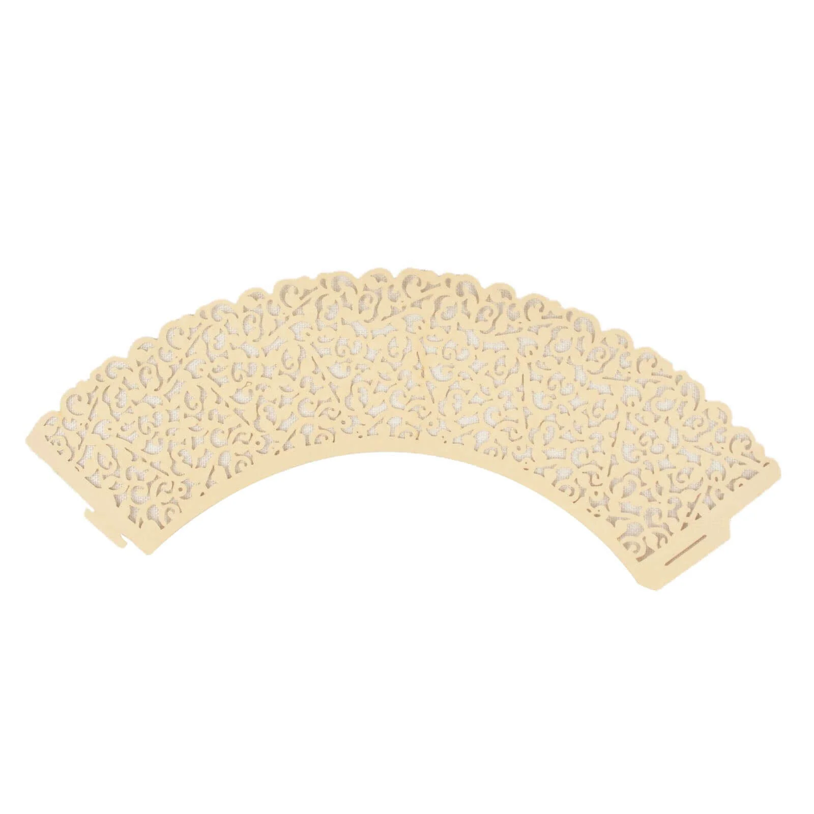 25-Pack Paper Cupcake Wrappers Ivory Lace Laser Cut Design - Muffin Baking Cup Trays for Events - Image 14