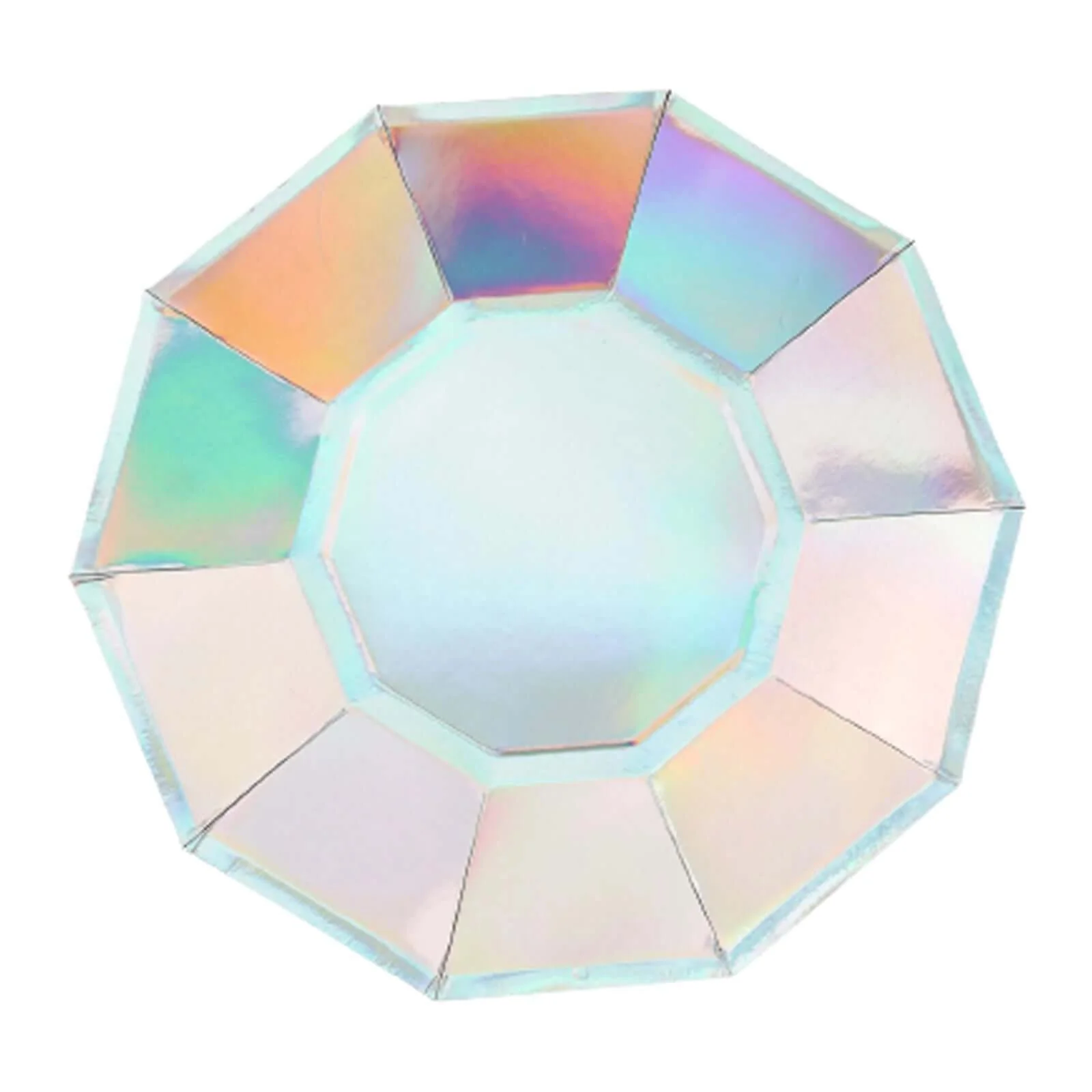 25-Pack Paper Decagon Dinner Plates 9" Iridescent - Disposable Holographic Party Plates for Starry Night & Fairytale Themes - Image 11