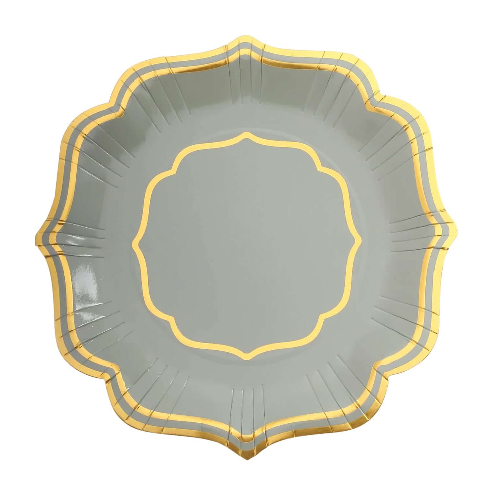 25-Pack Paper Dinner Plates 10" Sage Green with Gold Scallop Rim - 300GSM Disposable Party Plates - Image 11